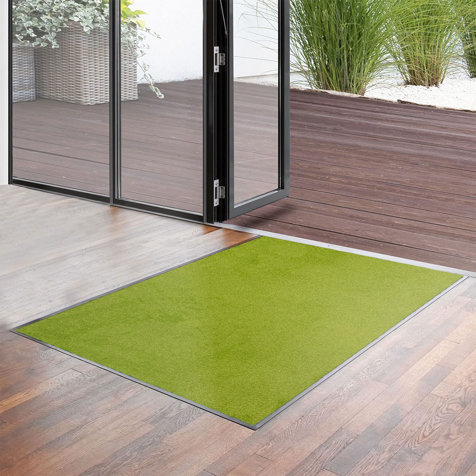 Schmutzfangmatte Performa XXL Zuschnitt - Türmatte Sauberlaufmatte Fußabtreter - Fussmatte Teppich - für Flur Eingang Eingangsbereich - rutschfest & in vielen Farben (Grün 41, 90 x 300 cm)