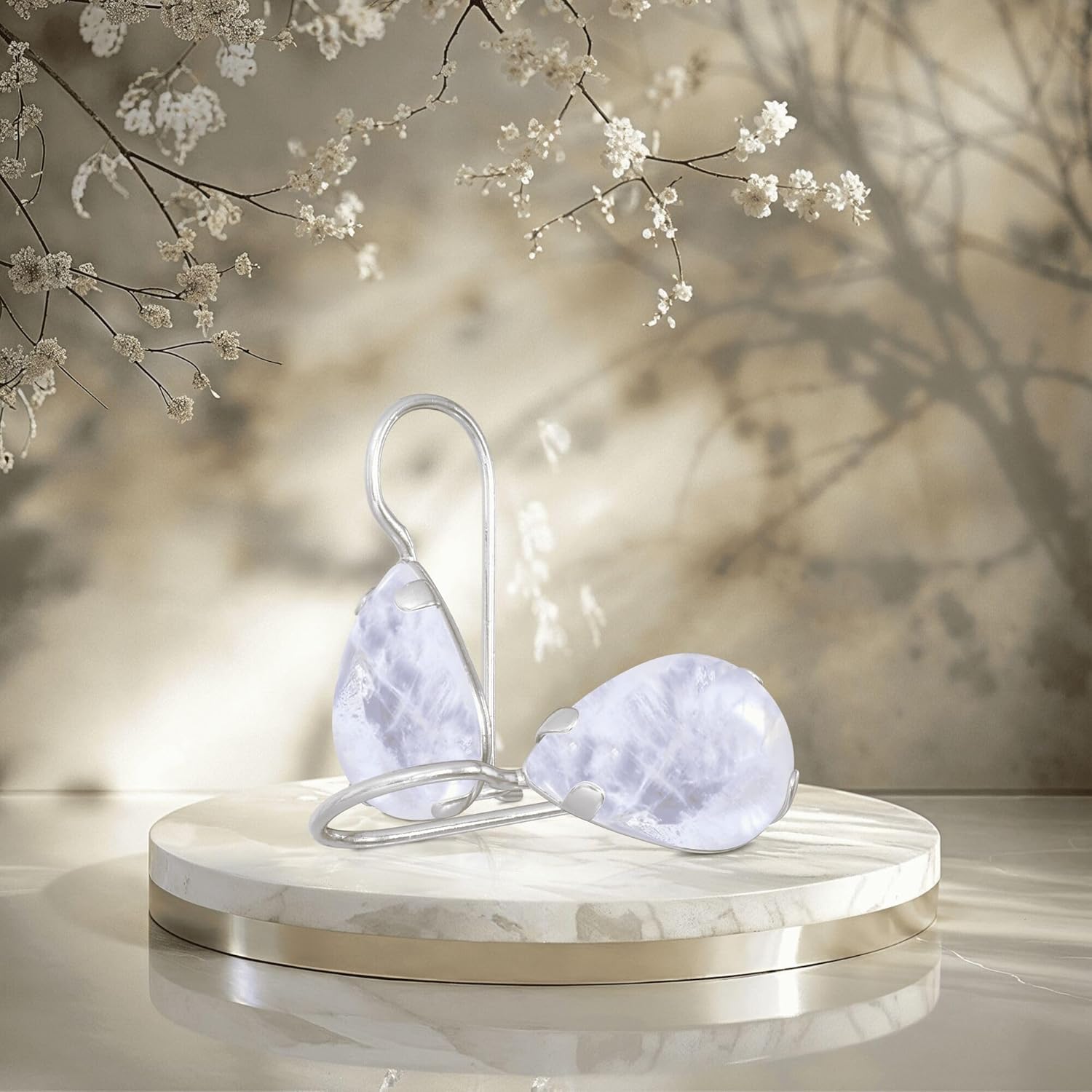 925 Sterling Silver Gemstone Teardrop Earrings – Small Dainty Birthstone Earrings for Women - Silver Dangle Earrings - Image 4