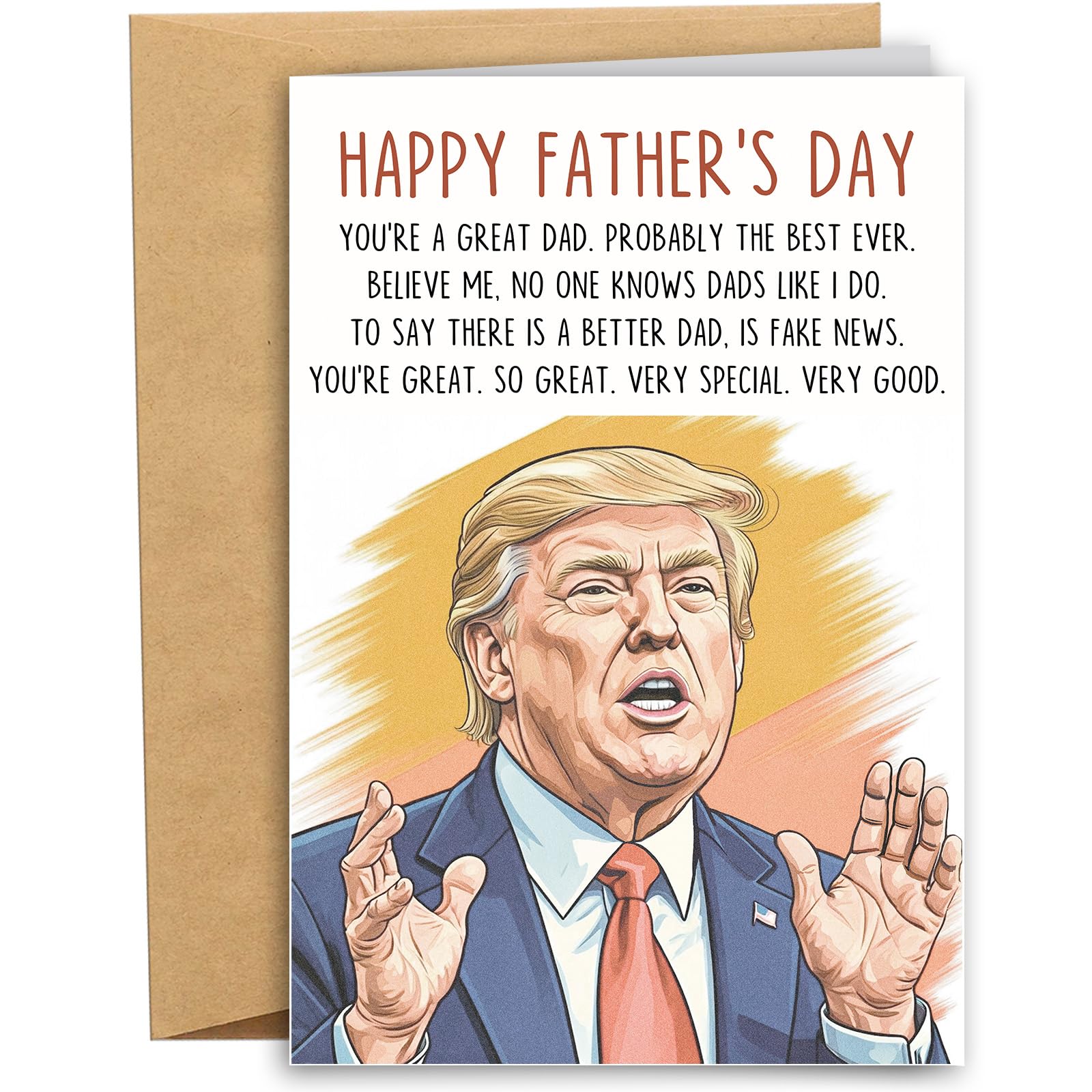 RYYike Trump Father's Day Card for Dad, Donald Trump Father's Day Card from Daughter Son, You're A Great Dad