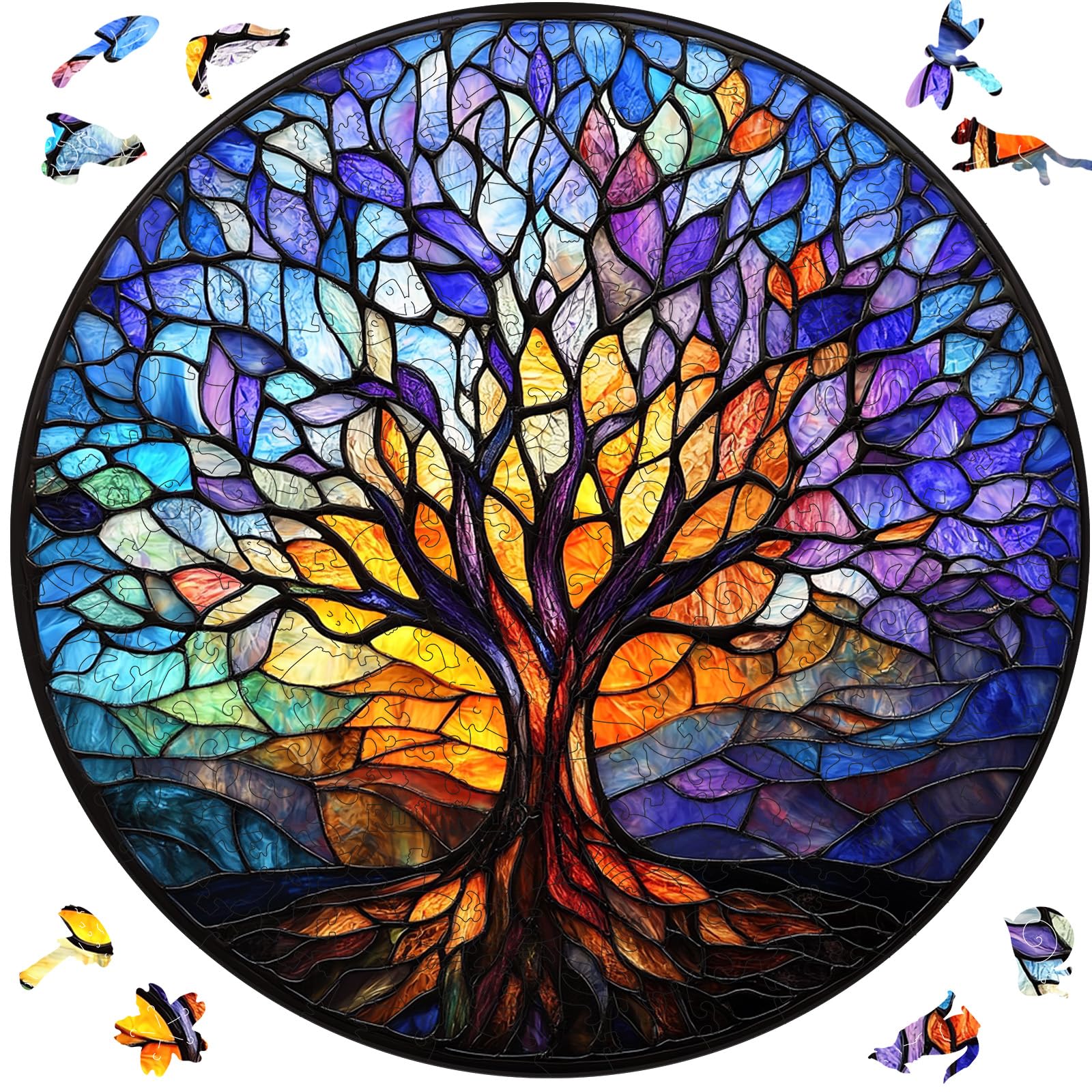 Amazon.com: Ruikiyart Wooden Puzzles for Adults,Stained Glass