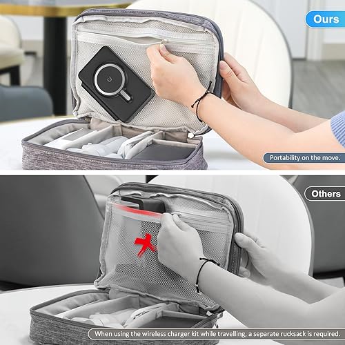 Miniatura 5 de Estación de carga 3 en 1 para Apple, cargador de viaje para múltiples dispositivos para iPhone, cargador magnético plegable para iPhone 16, 15, 14,