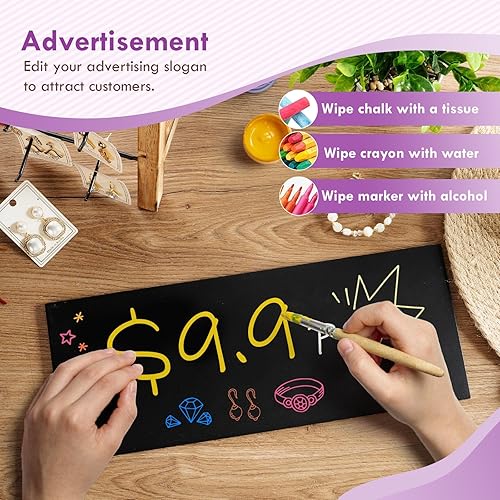 Vista 4 de Exhibición de joyería para vendedores de ventas, 30 ganchos de madera para vendedores de aretes de pulsera con tablero de publicidad, soportes