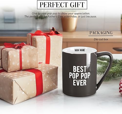 Miniatura 10 de Pavilion Gift Company Best Papa Ever-Dark Grey Taza de café grande de 18 onzas