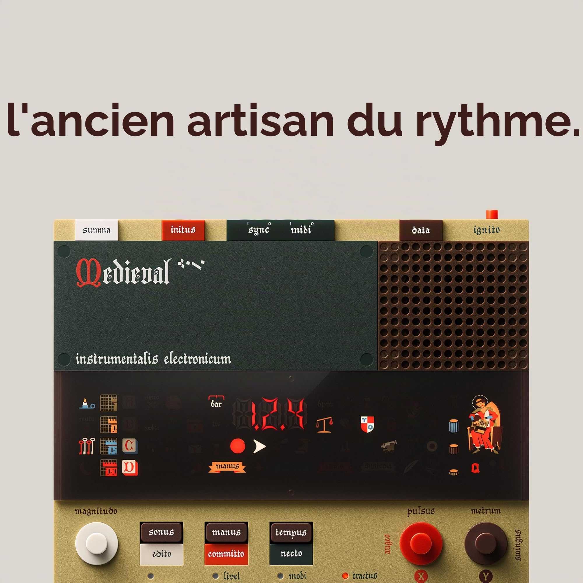 Teenage Engineering EP-1320 séquenceur médiéval, échantillonneur électronique médiéval (avec Microphone et Haut-Parleur, Grande bibliothèque d'instruments)
