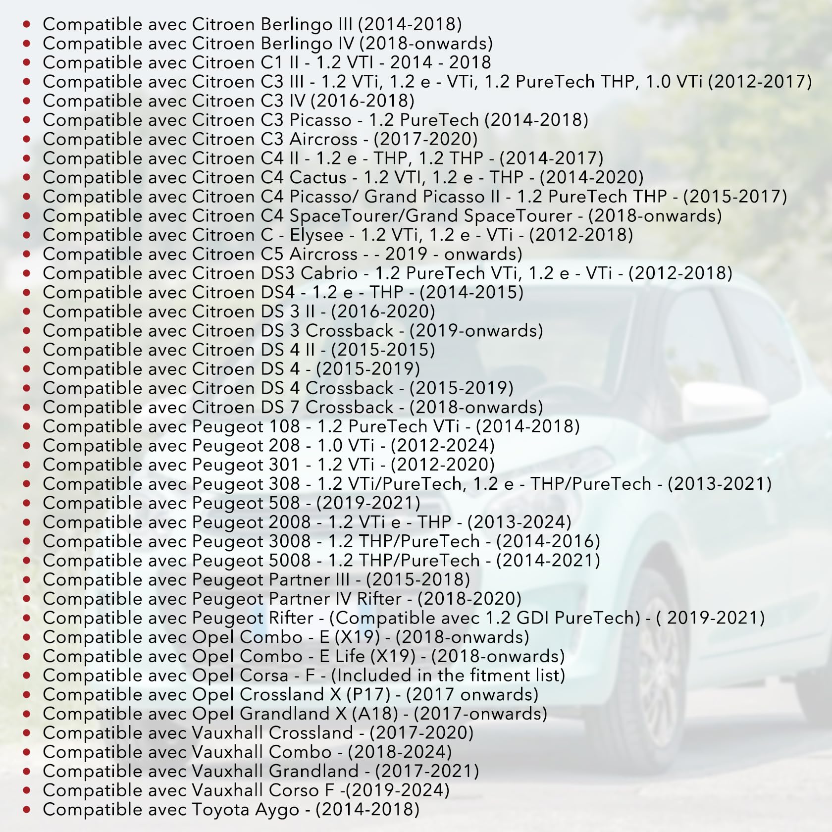 CarBole Réglage de Moteur Automobile,Outil de Distribution de Moteur Compatible avec Peugeot Citroën Opel 1.0/1.2 VTi VVT/GDI PureTech,OEM G-0109-2E,0109-2B,G-0109-6,109-2B,EN-52809,0109-2C/2D