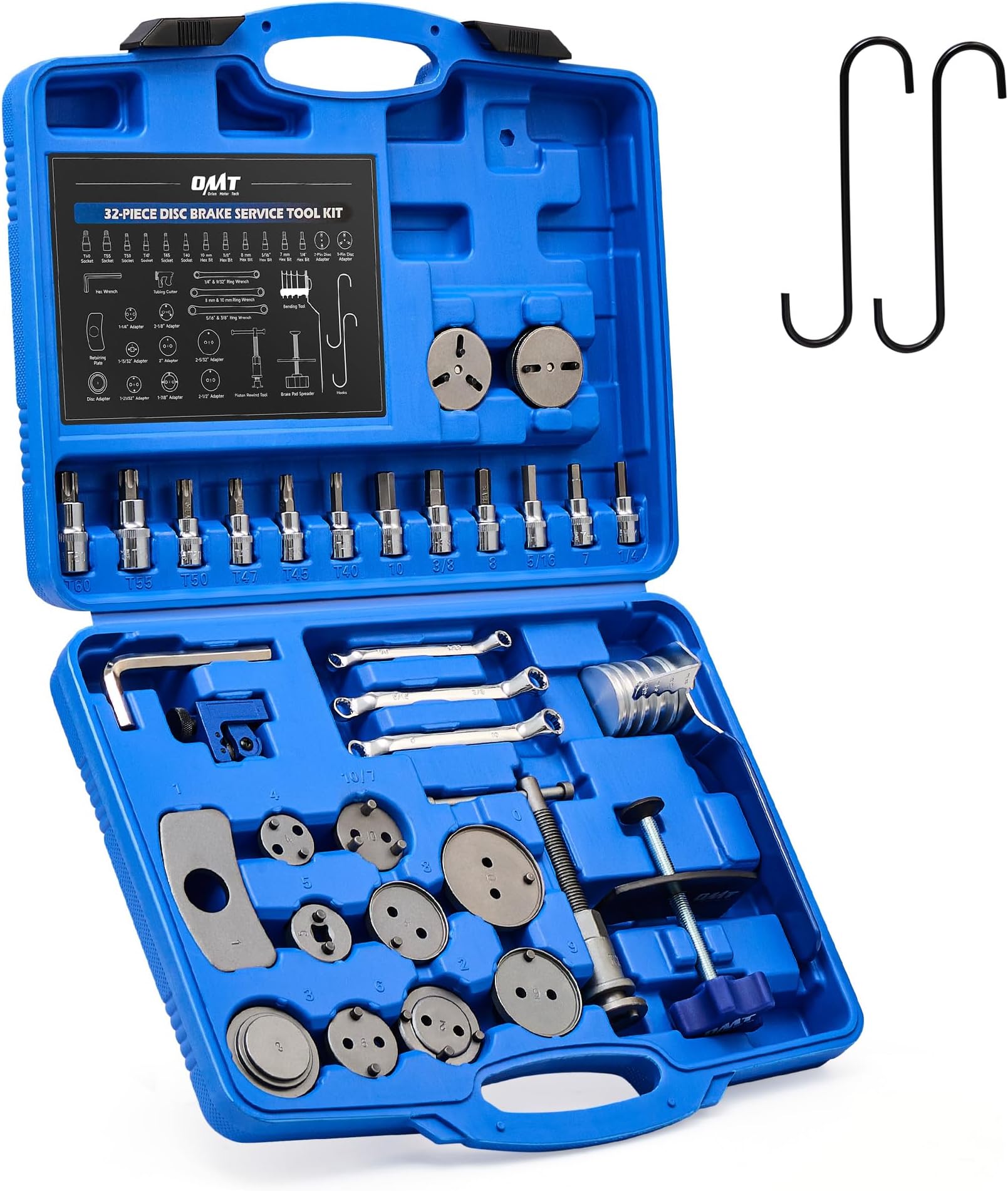 22-Piece Brake Caliper Tool Kit – Piston Wind Back Tool Set With Carrying Case