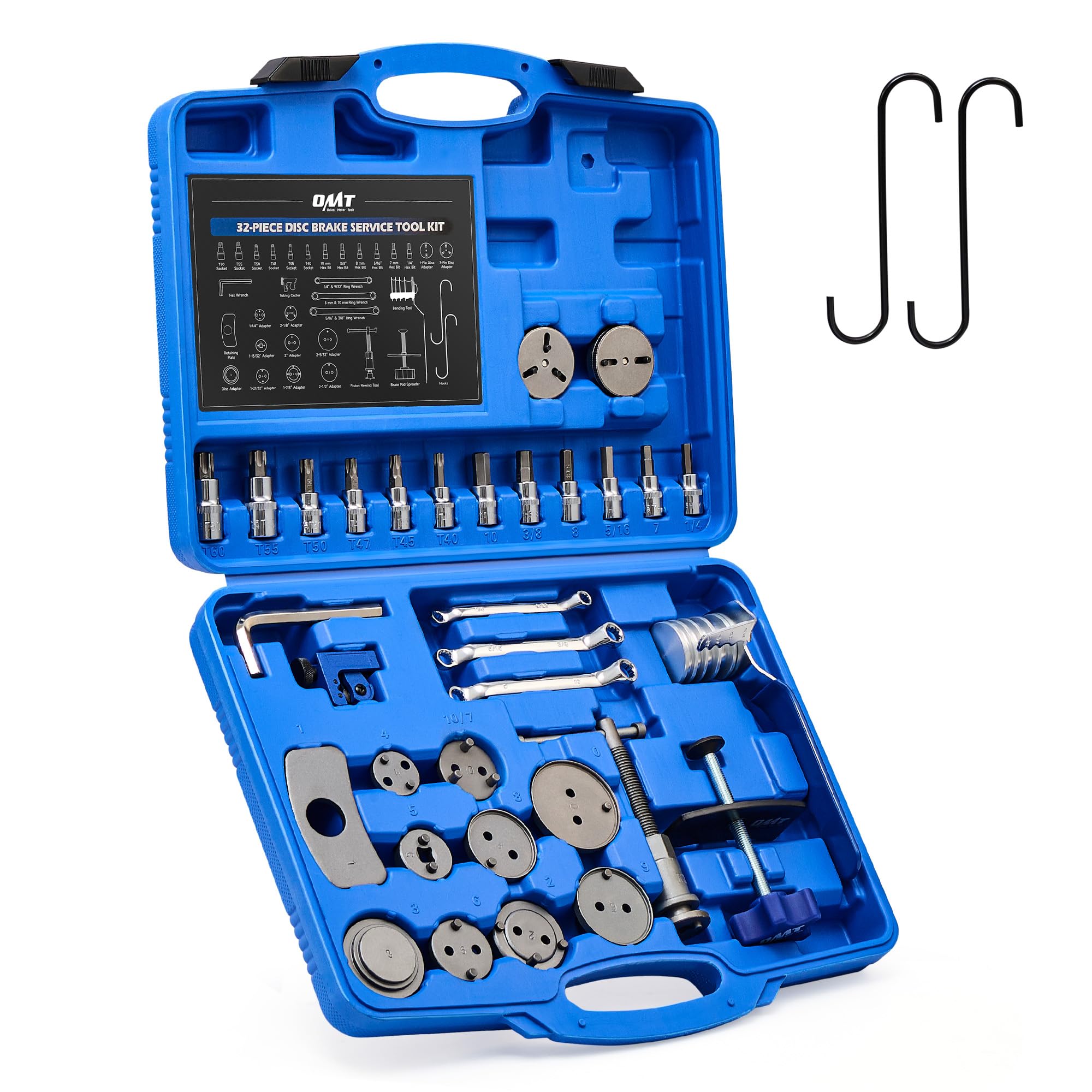 Orion Motor Tech 34pc Master Brake Caliper Compressor Kit with Line Cutter & Bender