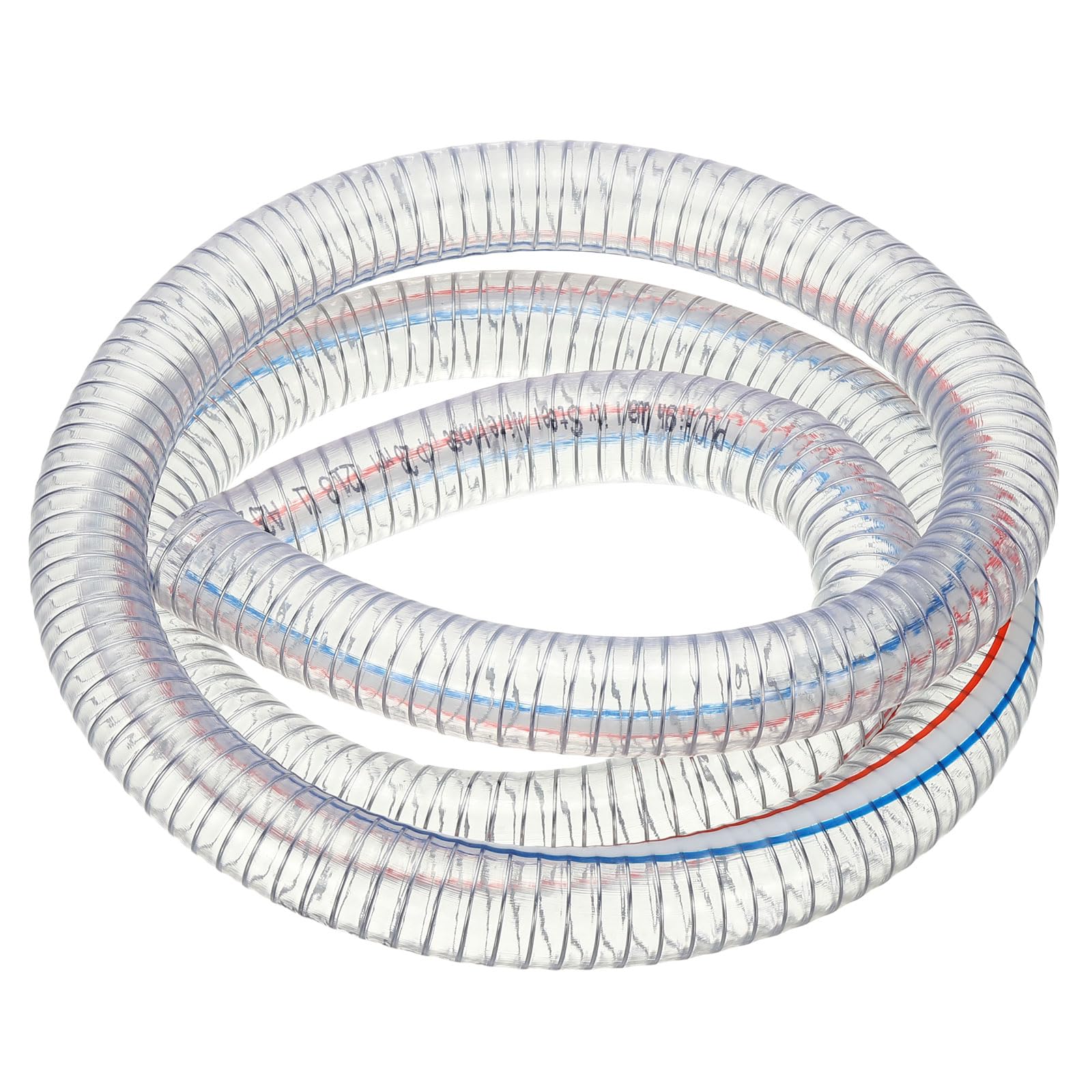 PATIKIL 1-1/8" / 28mm ID Tuyau Renforcé Avec Fil Métallique 2 Mètres, Tuyau D'Aspiration En PVC Vinyle Résistant Aux Produits Chimiques À Haute Pression Pour Eau Carburant, Transparent