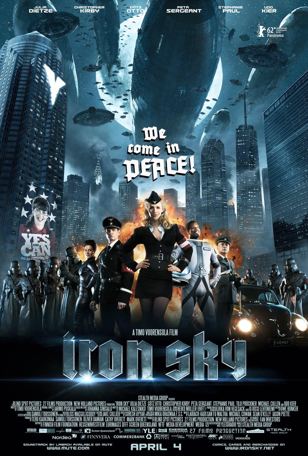 Iron Sky A0 Poster on Canvas - Movie Art Poster in varie dimensioni per idee soggiorno o camera da letto. Immagini di film cult senza bordi Classic Iconic 70s 80s 90s Vintage Retro Home Wall Decor Im