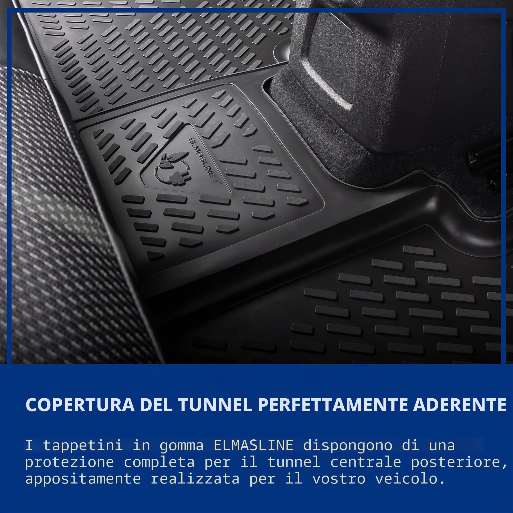 ELMASLINE 3D Tappetini Gomma per VW Caddy 5 (V) 2020-2026 | Bordo Extra Alto | Tappetini Auto