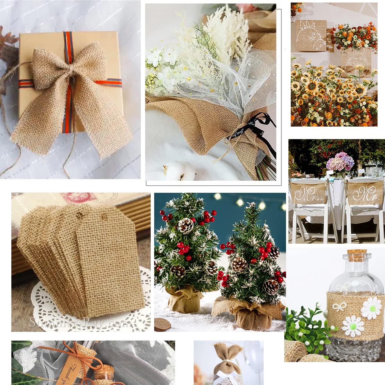 Jute lint jute lint 10 meter lang en 6 cm breed vintage cadeaulint perfect voor bruiloftsdecoratie, cadeauverpakking, knutselen en doe-het-zelfprojecten