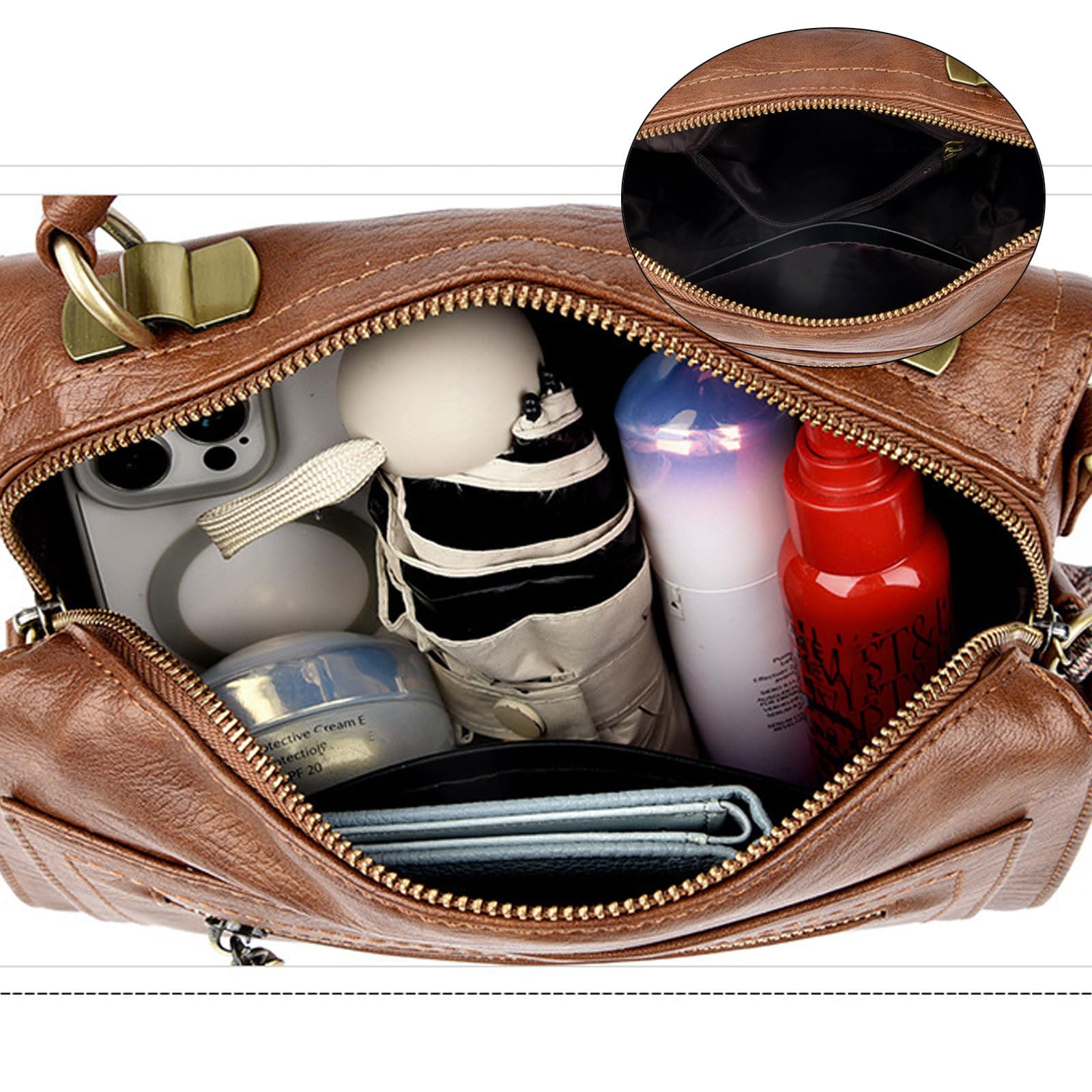 BUKESIYI Damen Tasche Umhängetasche Handtasche Frauen Klein Schultertasche Lack PU Leder Weekender DE77366