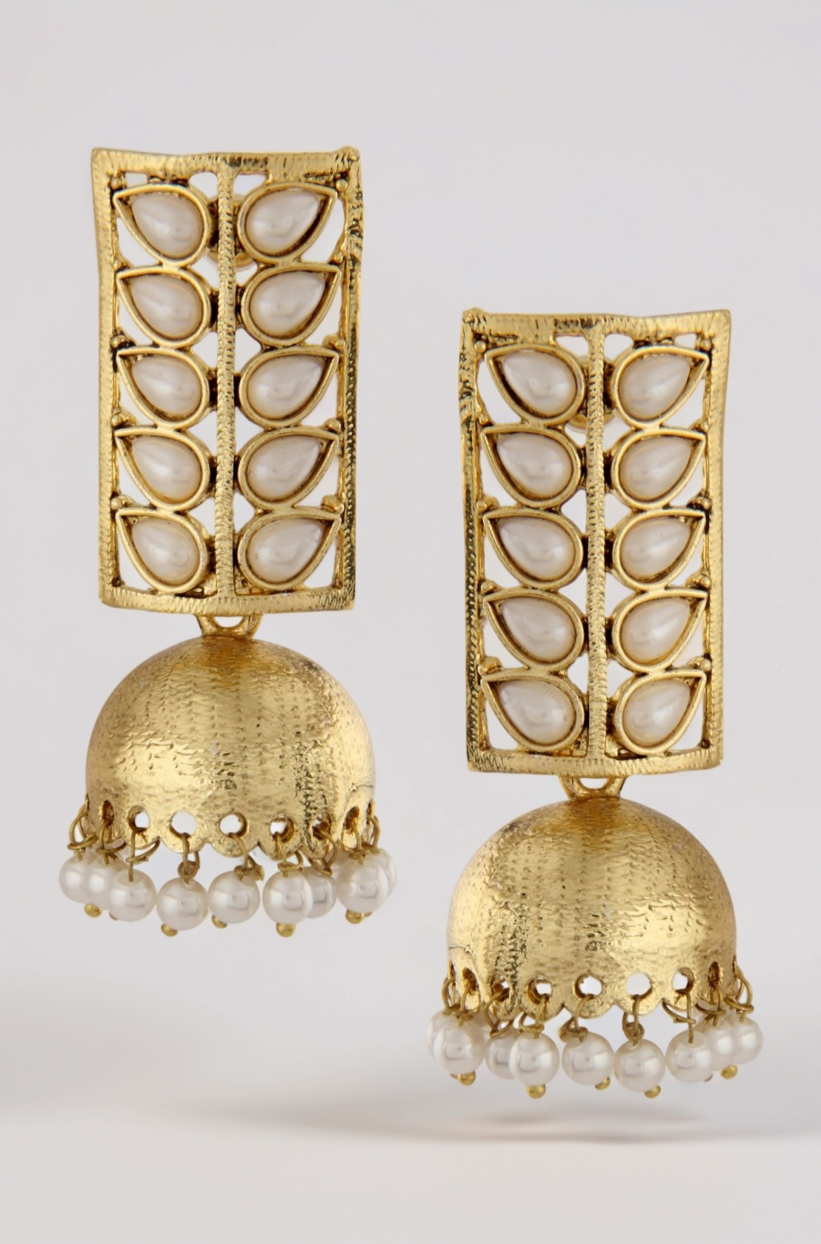 Women & Girl Traditional Pearl Jewellery Stylish Fancy Jhumki/Jhumka Earrings (Golden) (8421er)