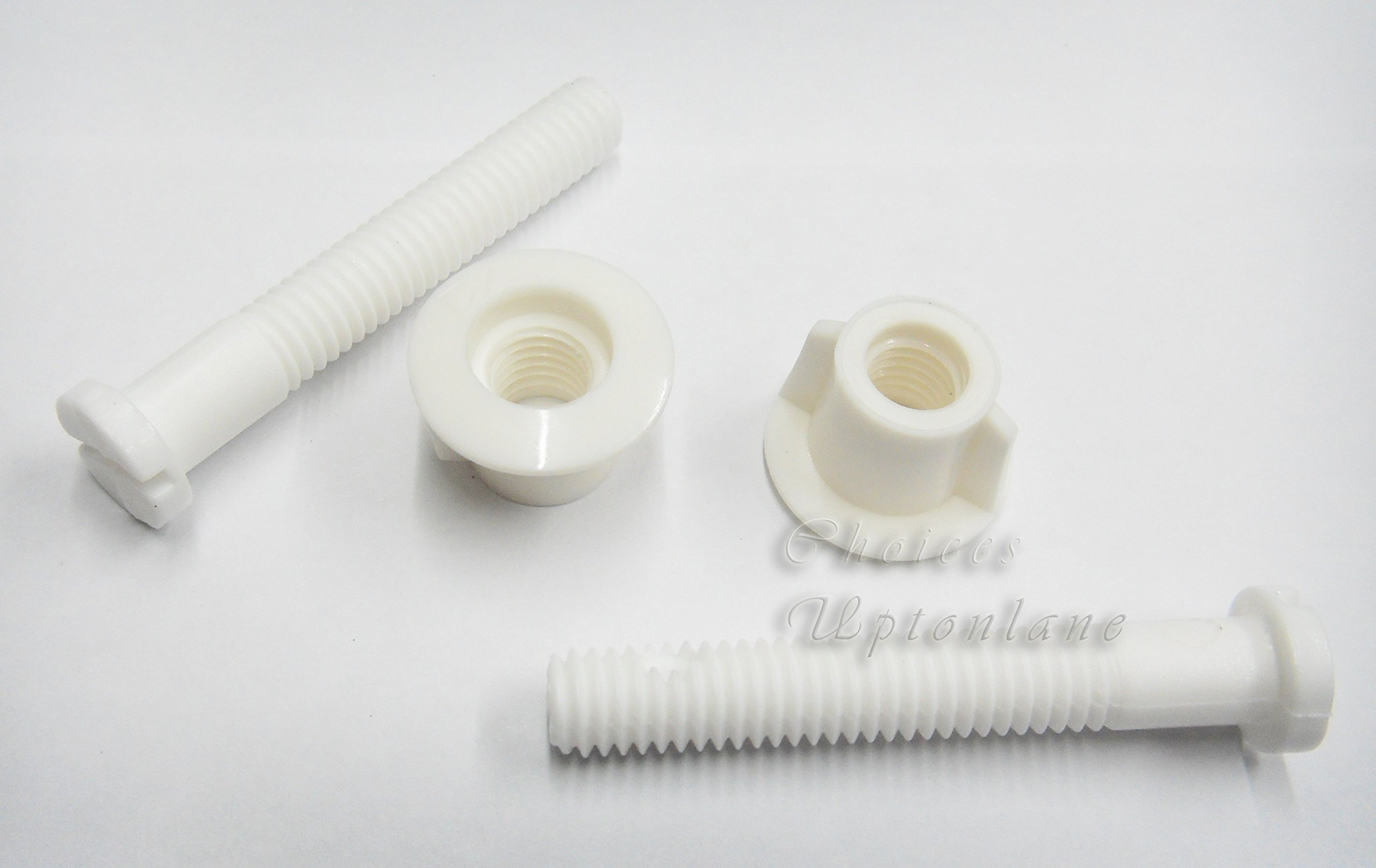 Ak White Toilet Seat Nylon Hinge Replacement Fixing Bolt Set