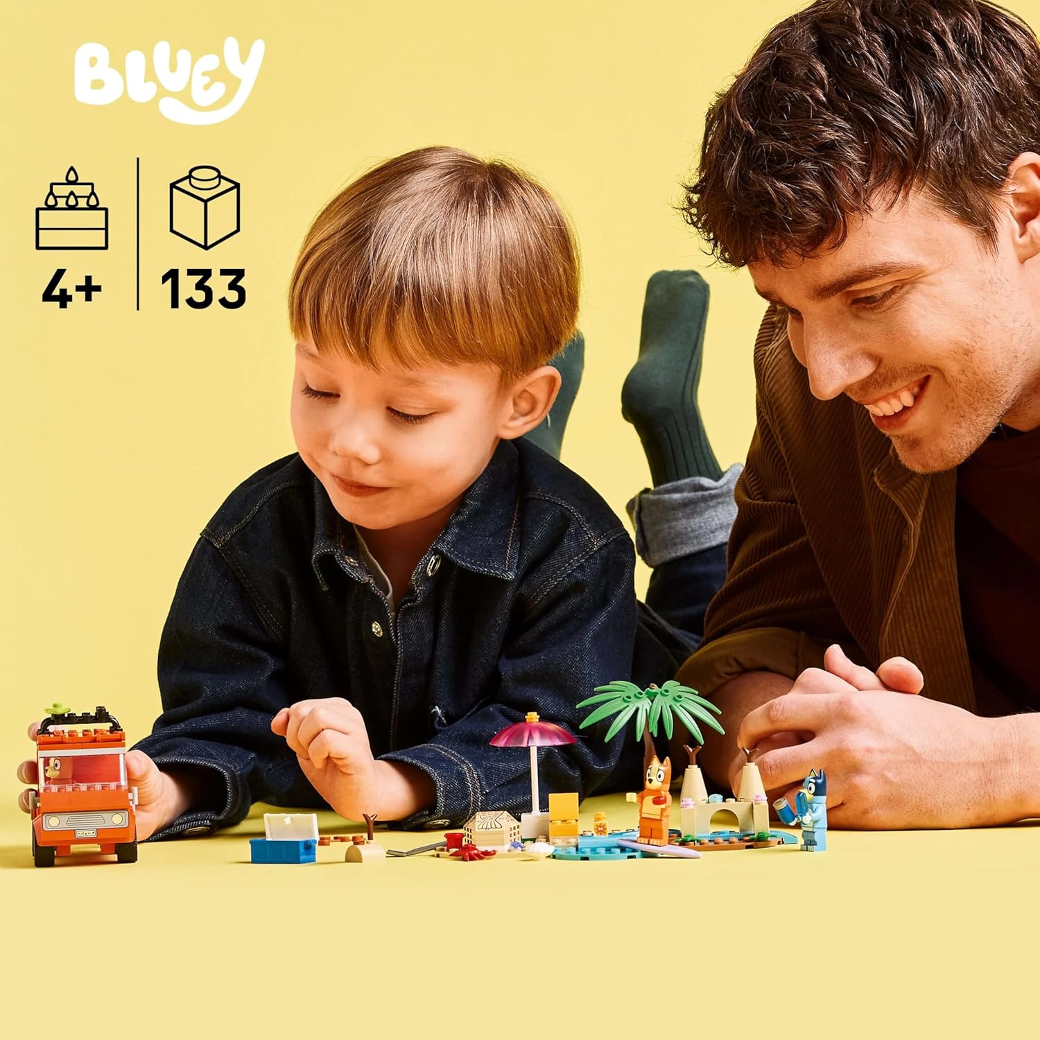 LEGO Bluey Bluey Family Beach Trip Toy, Present, Blocks, Educational, Boys, Girls, Children, 4, 5, 6 Years, Pretend Play, Pretend Cooking, 11202