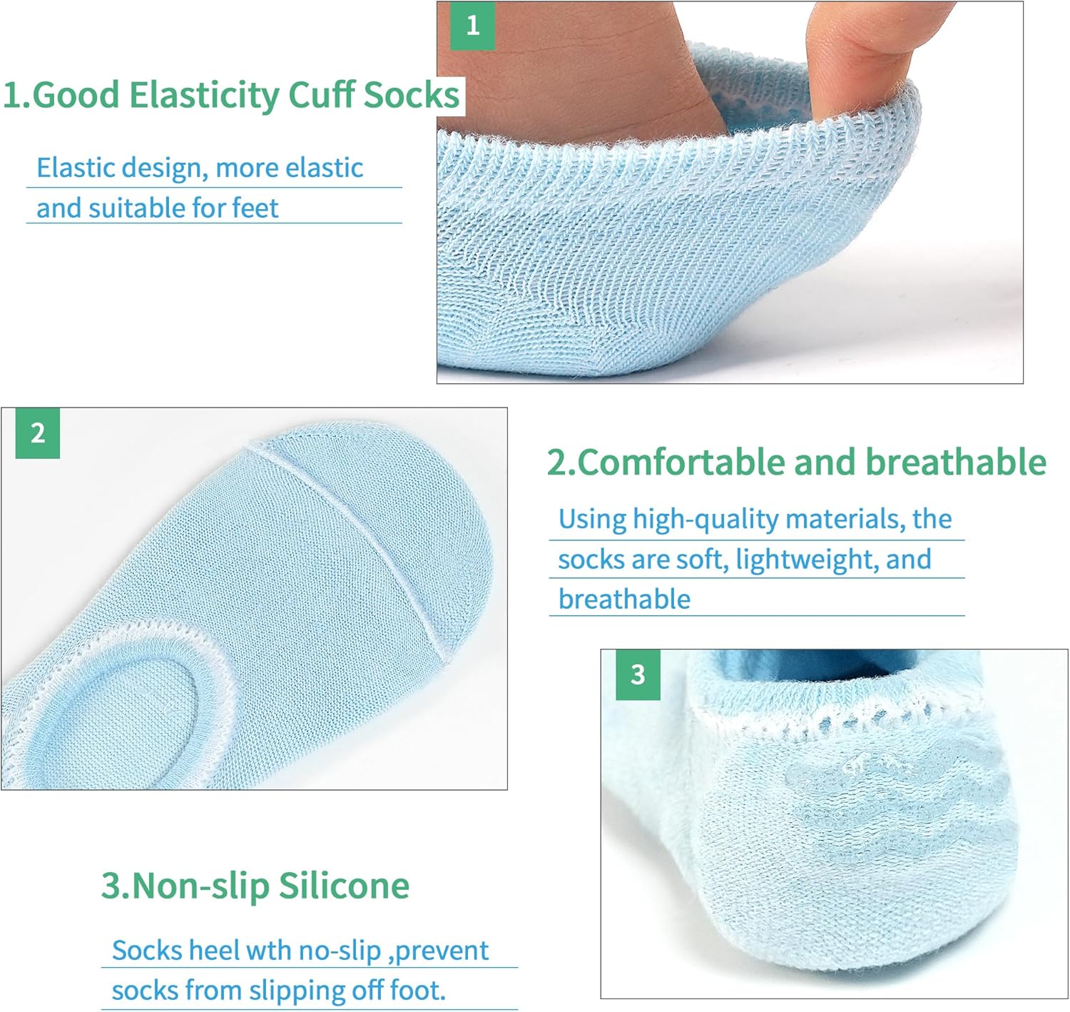 10 Pairs No Show Socks for Girls Boys Toddlers Socks Anti-slip Low Cut Kids Sock Ankle for 2-14 Years - Image 5