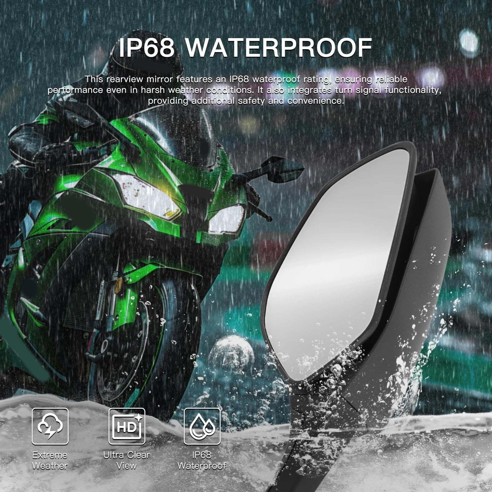 Rétroviseurs Latéraux De Moto avec Clignotants Et pour Kawasaki pour Ninja ZX 10R ZX-10R 2011-2015 2016-2020 H2 2014-2015