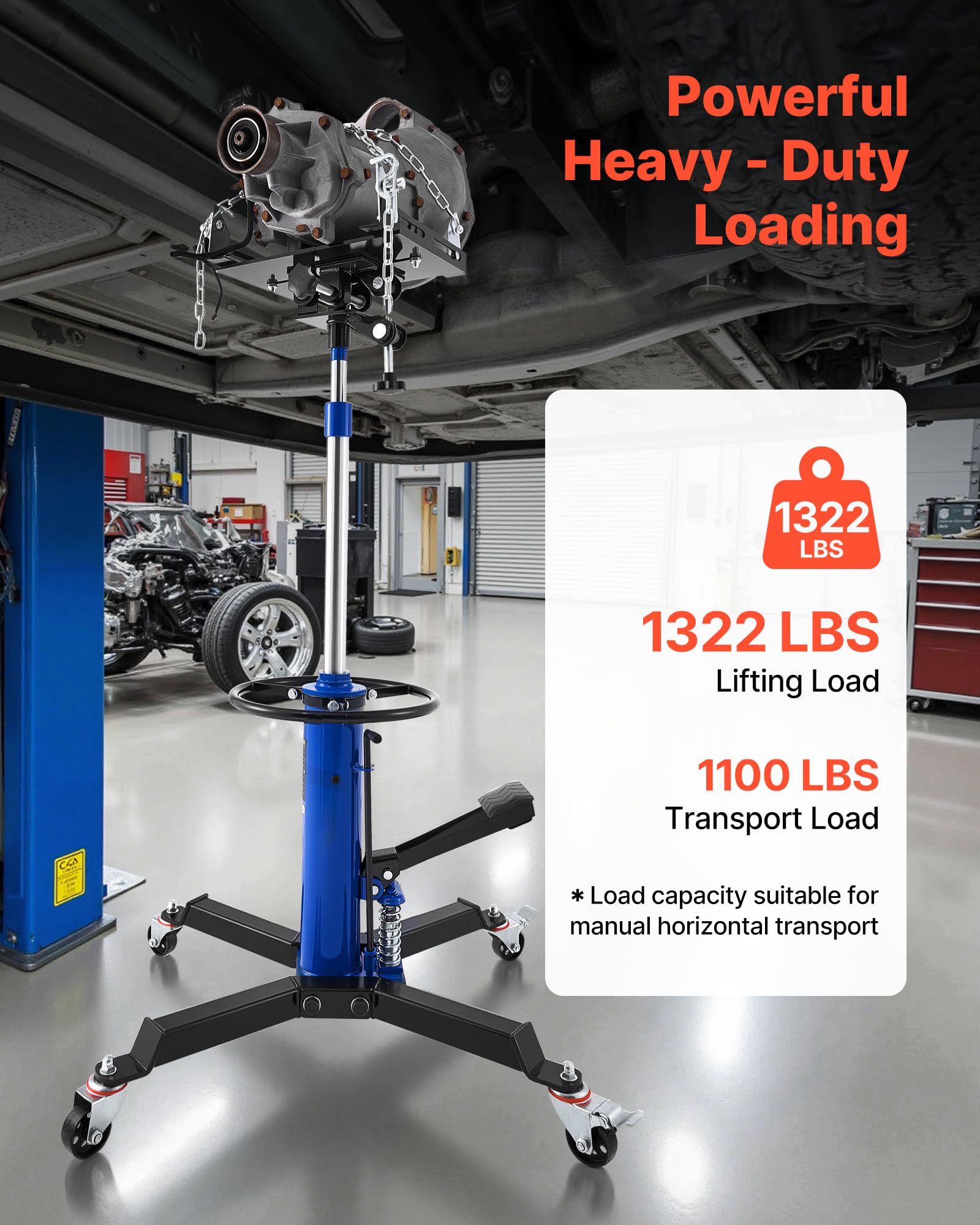 VEVOR Hydrauliczny lewarek przekładniowy podnośnik samochodowy o udźwigu 600 kg, teleskopowy podnośnik przekładni z pedałem i podwójną przekładnią teleskopową i wysokością podnoszenia 88-176 cm