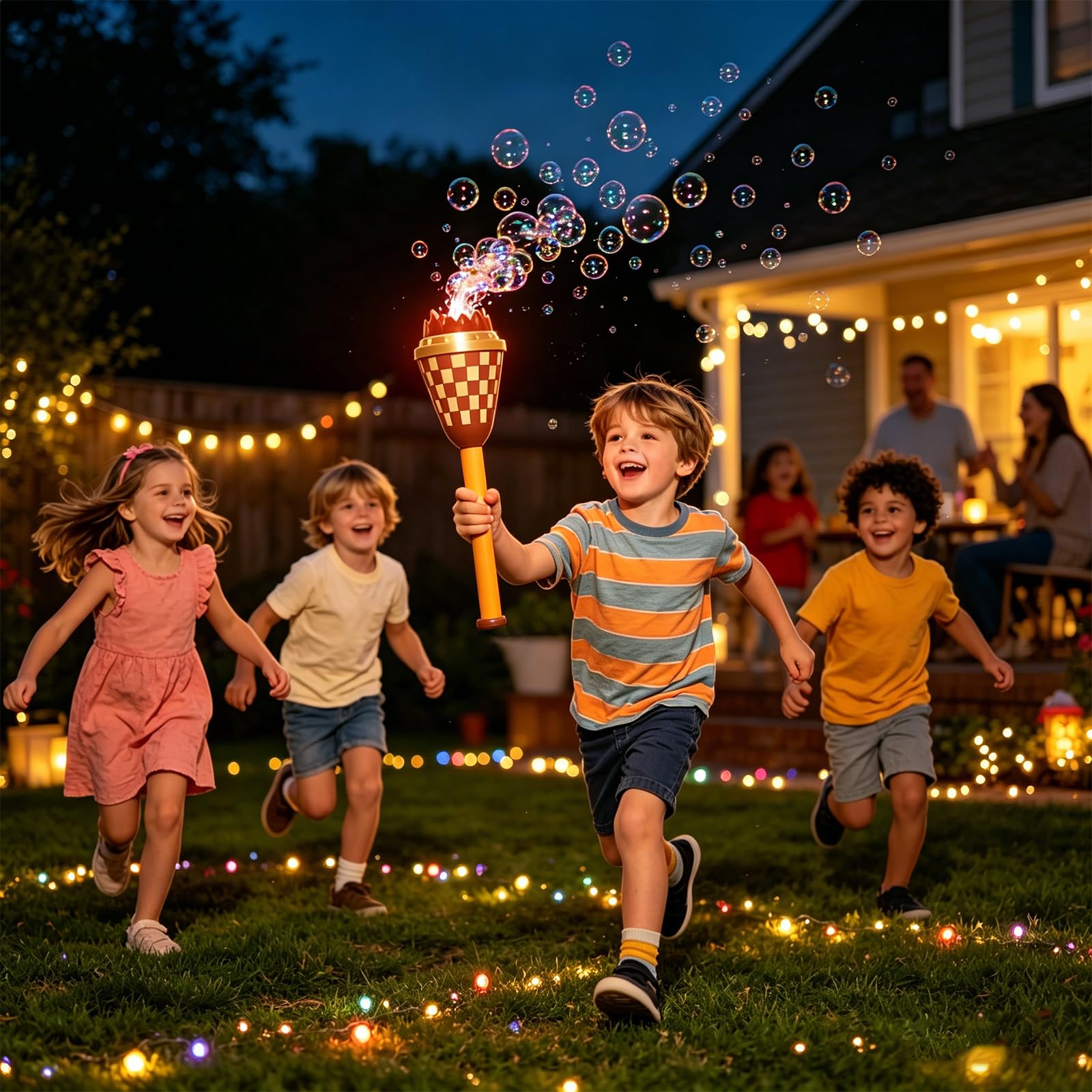 HTU Bubble Torch with Light and Music, Adjustable Height Light Up Lantern Bubbles Machine for Weddings Party - Image 8