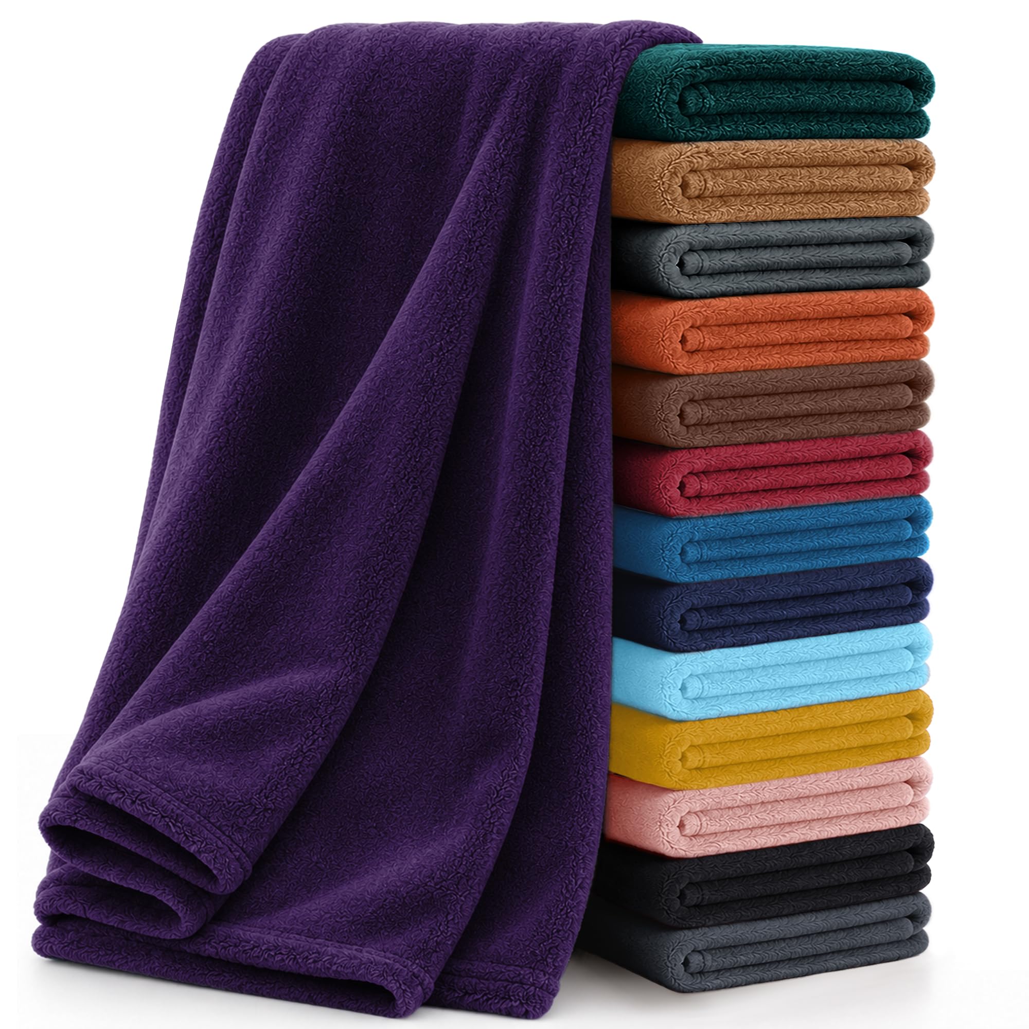 Bedlooms Purple Bed Throw Fleece Blanket Double Fluffy Blankets And Throws
