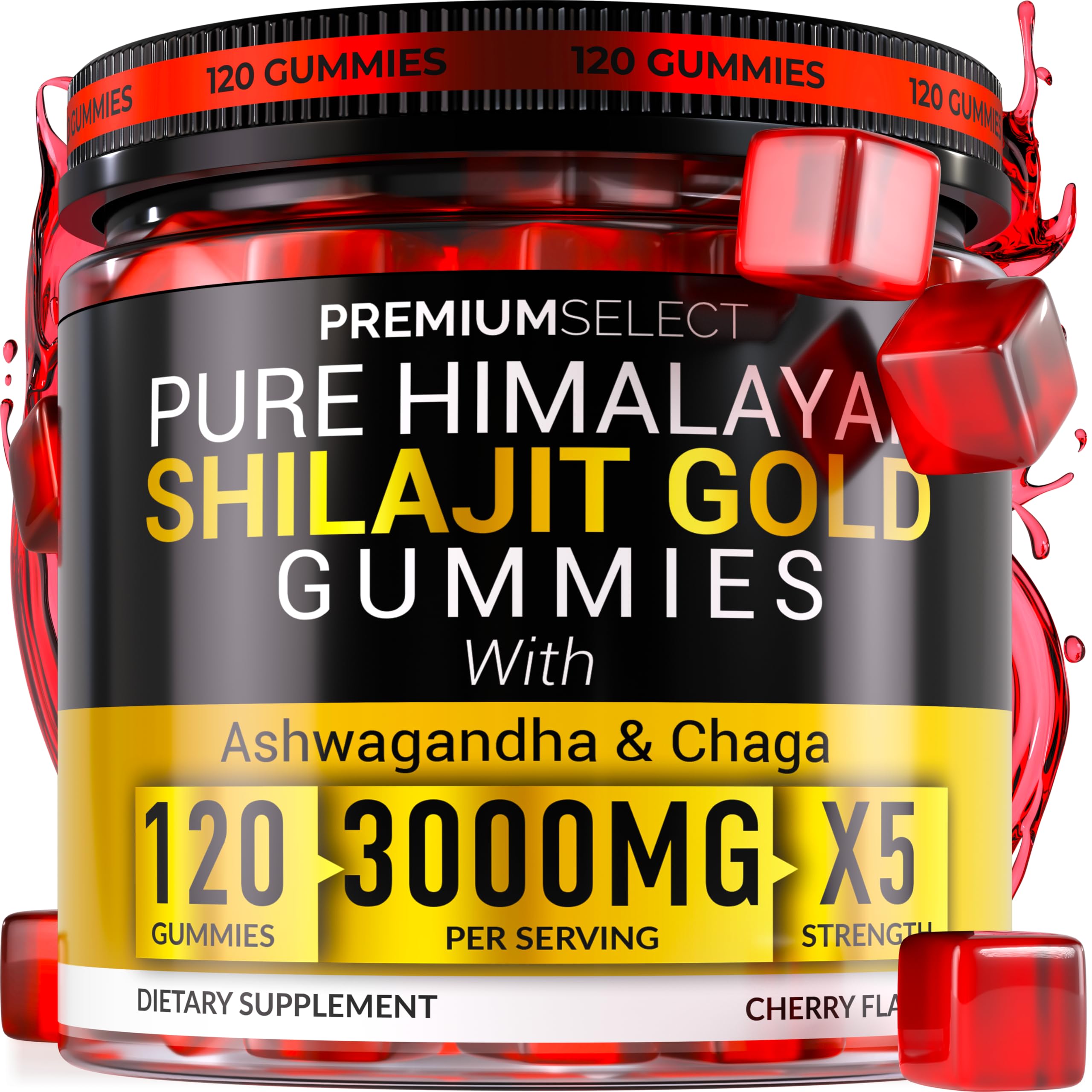 Shilajit Gummies for Men 3000mg – 120 Gold Shilajit for Men Gummies Sugar Free with Fulvic Acid – Natural Energy, Vitality & Stamina Support Chewable – Pure Himalayan Shilajit Gummy Chews