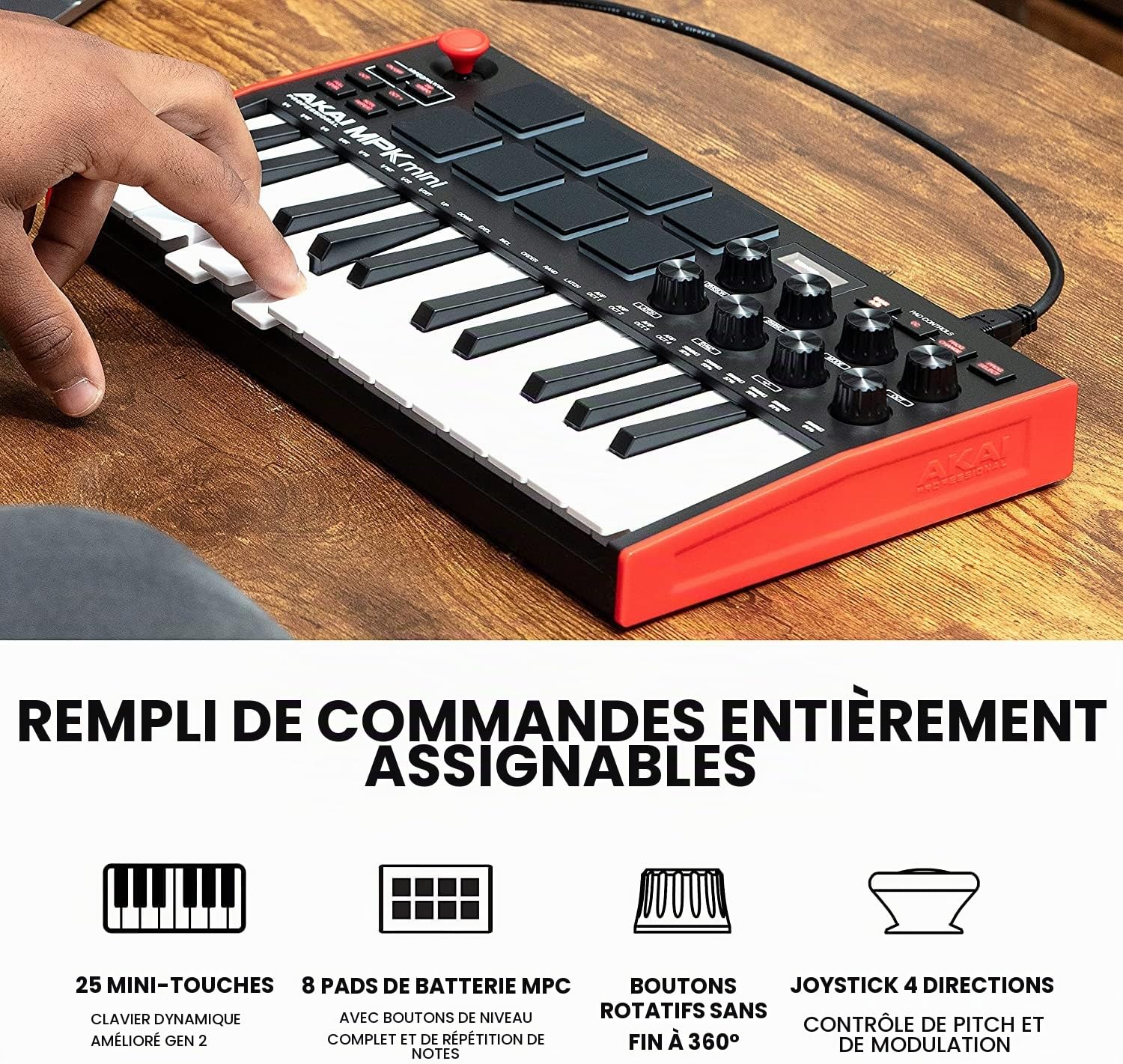 Akai APC Mini MK2 professionnel - Contrôleur MIDI USB pour lancer des clips & Professional MPK Mini MK3 – Clavier MIDI USB Portable avec 25 Touches, 8 Pads et Logiciels