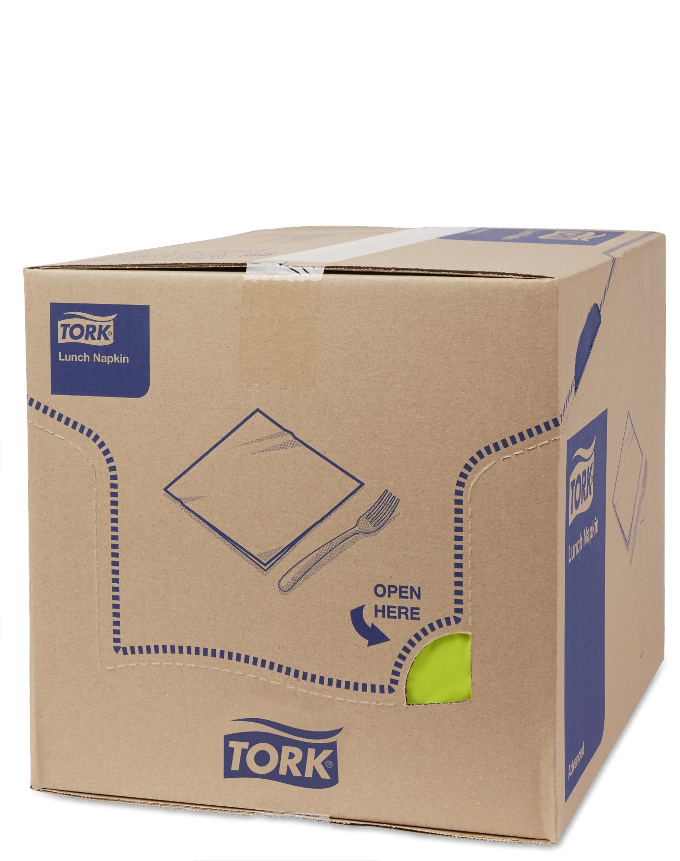 Tork 477860 Lunch Soft/Servilletas suaves para almuerzo / 10 paquetes x 150 unidades (1500 unidades) / Pliegue 1/4 / color verde lima / 3 capas / 33 x 32,6 cm/Advanced