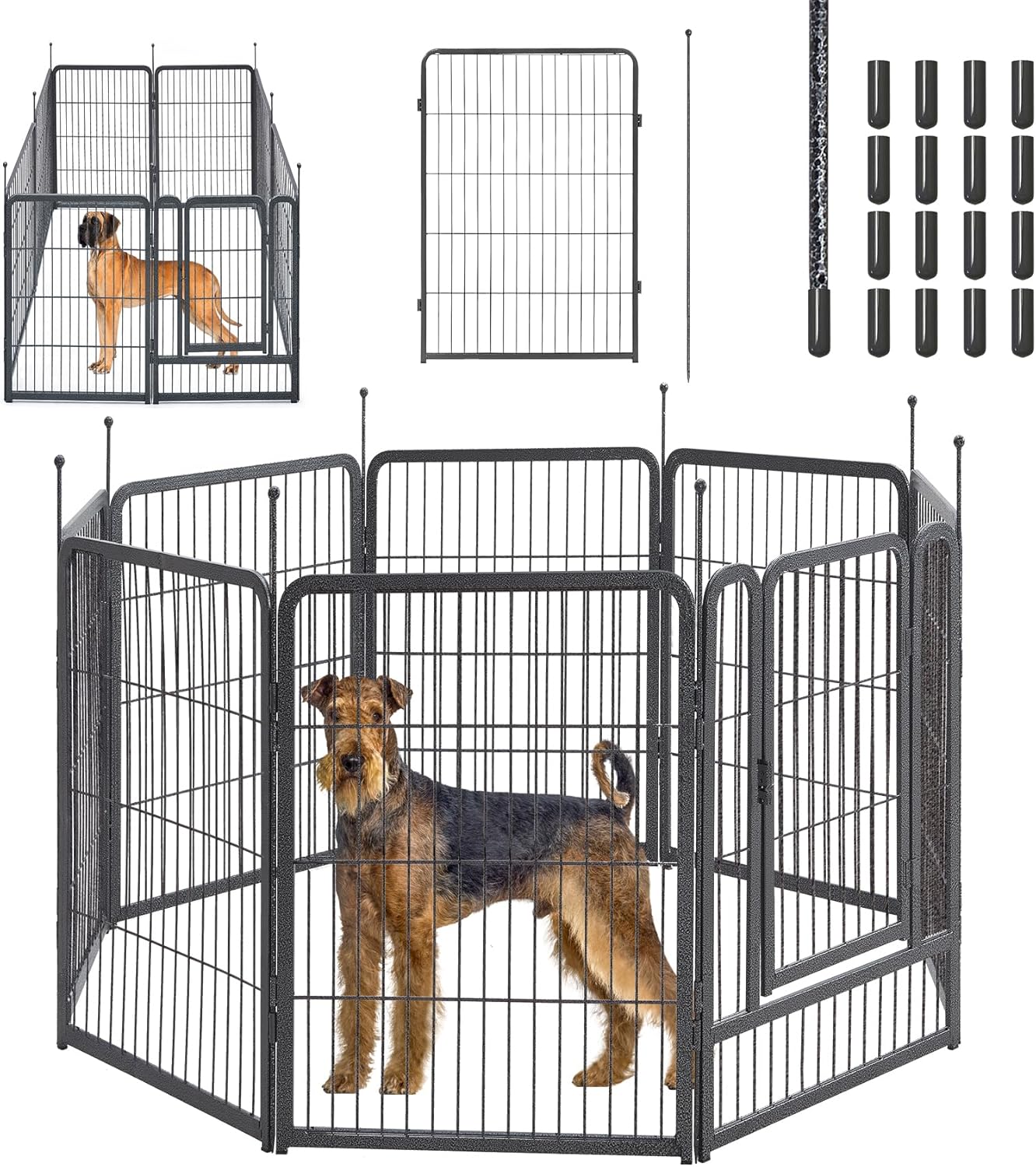 mestyl Dog Playpen, 40" Height 8 Panels Outdoor Pet Play