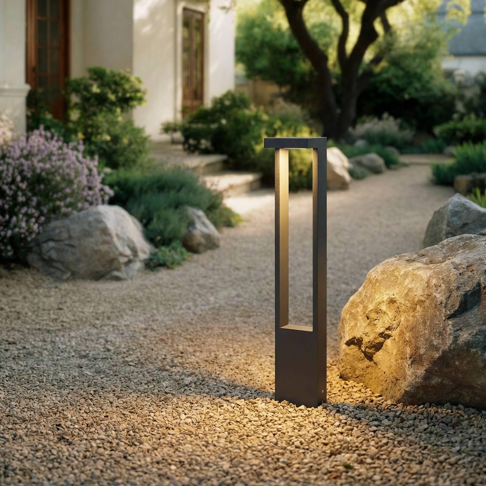 Lindby Lampada LED da esterni (Moderno) colore Nero, in Alluminio lampadina inclusa lampioncino paletto luminoso lampada viale lampione