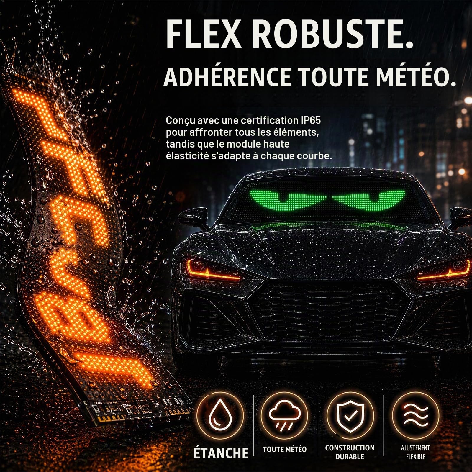 Lot de 2 Devil Eyes LED, App & Télécommande, 59.5x12cm