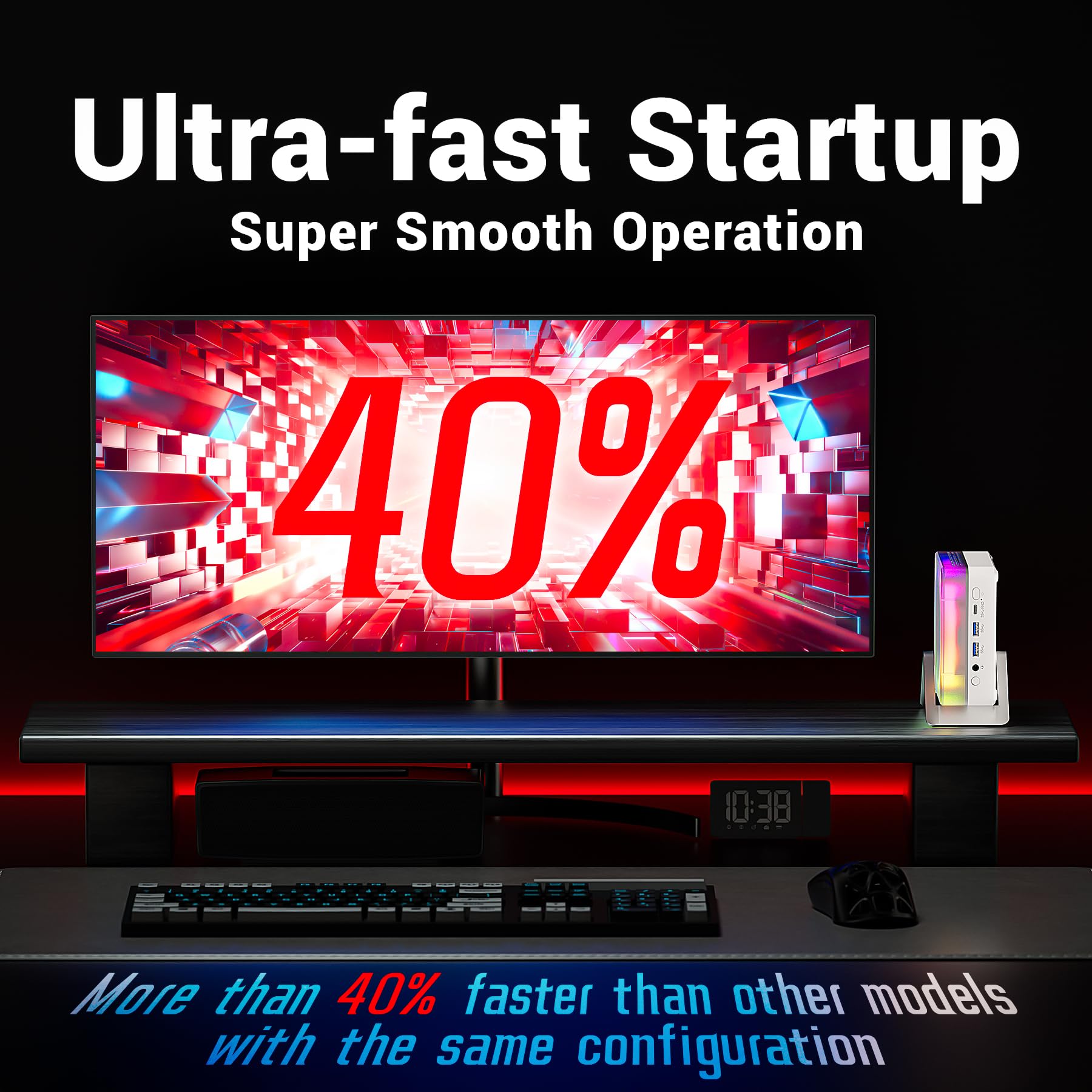 FireBat　　AK2　8GB 256GB + モニター コスパ最高！ミニPC Firebat AK2 PLUS windows11,インテル Alder