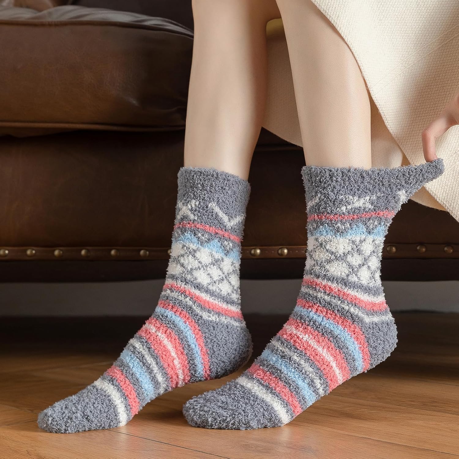 Passionbility Fuzzy Socks for Women - Fluffy Socks Womens, Women Slipper socks of Coral Fleece - Image 6