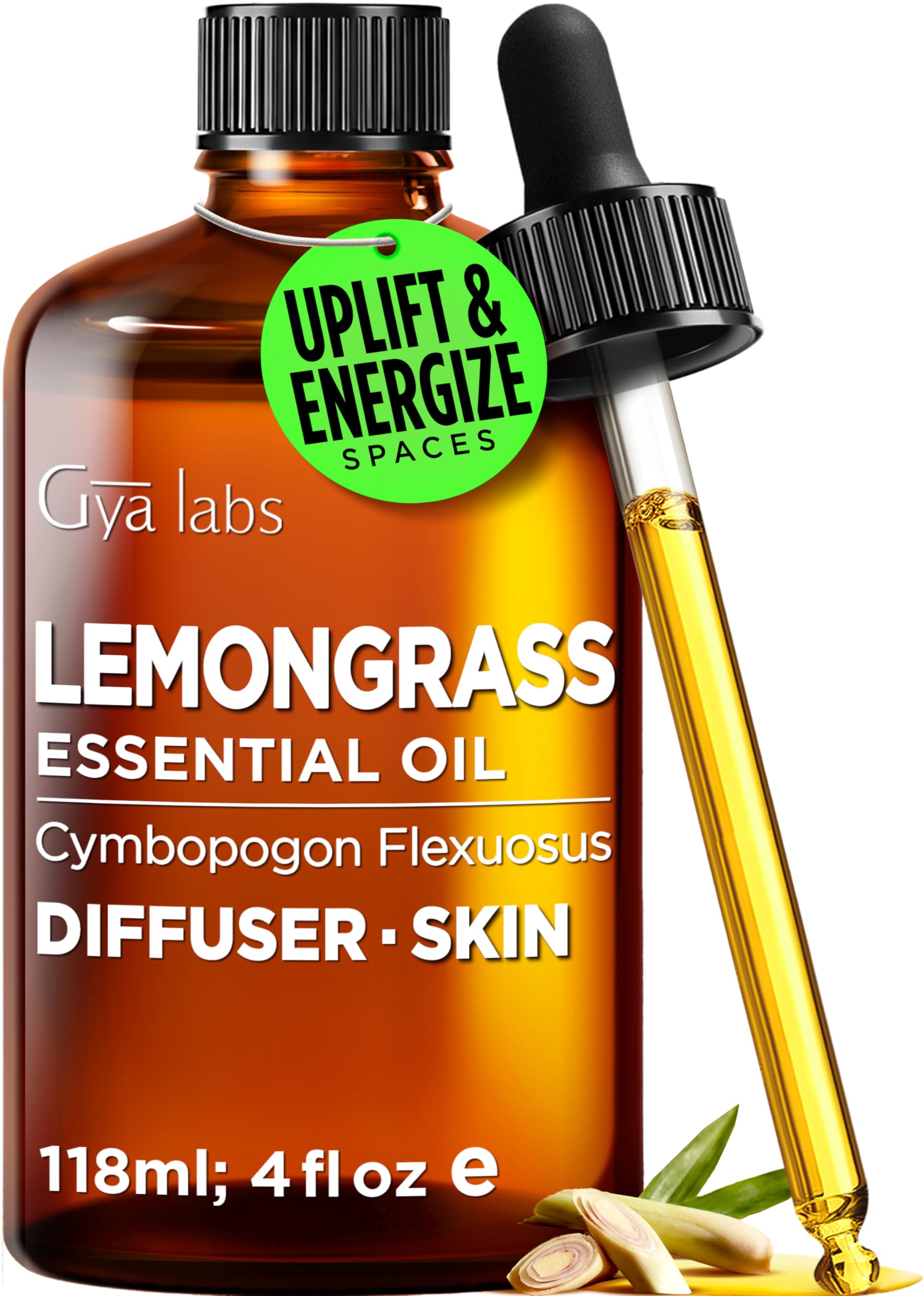Lemongrass Essential Oil for Skin, Hair &amp; Diffuser - 4 Fl Oz