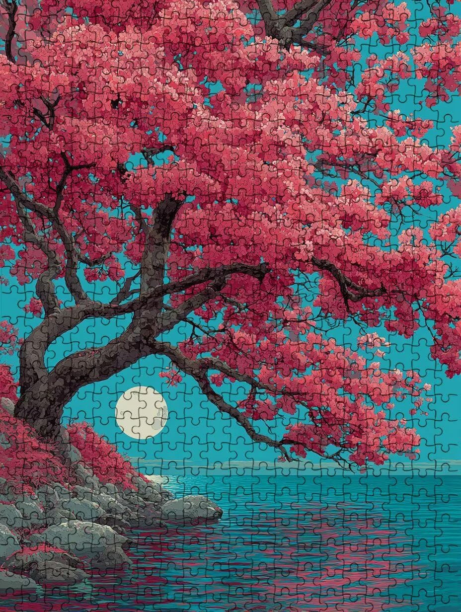 El áRbol Es Rosa Claro Puzzle 1000 Piezas, Rompecabezas Adultos Puzzle, Desafiante Puzzles de Decoración Juego de, Juego Educativo para Toda la Familia, para Regalo Decoración FNKL7-941