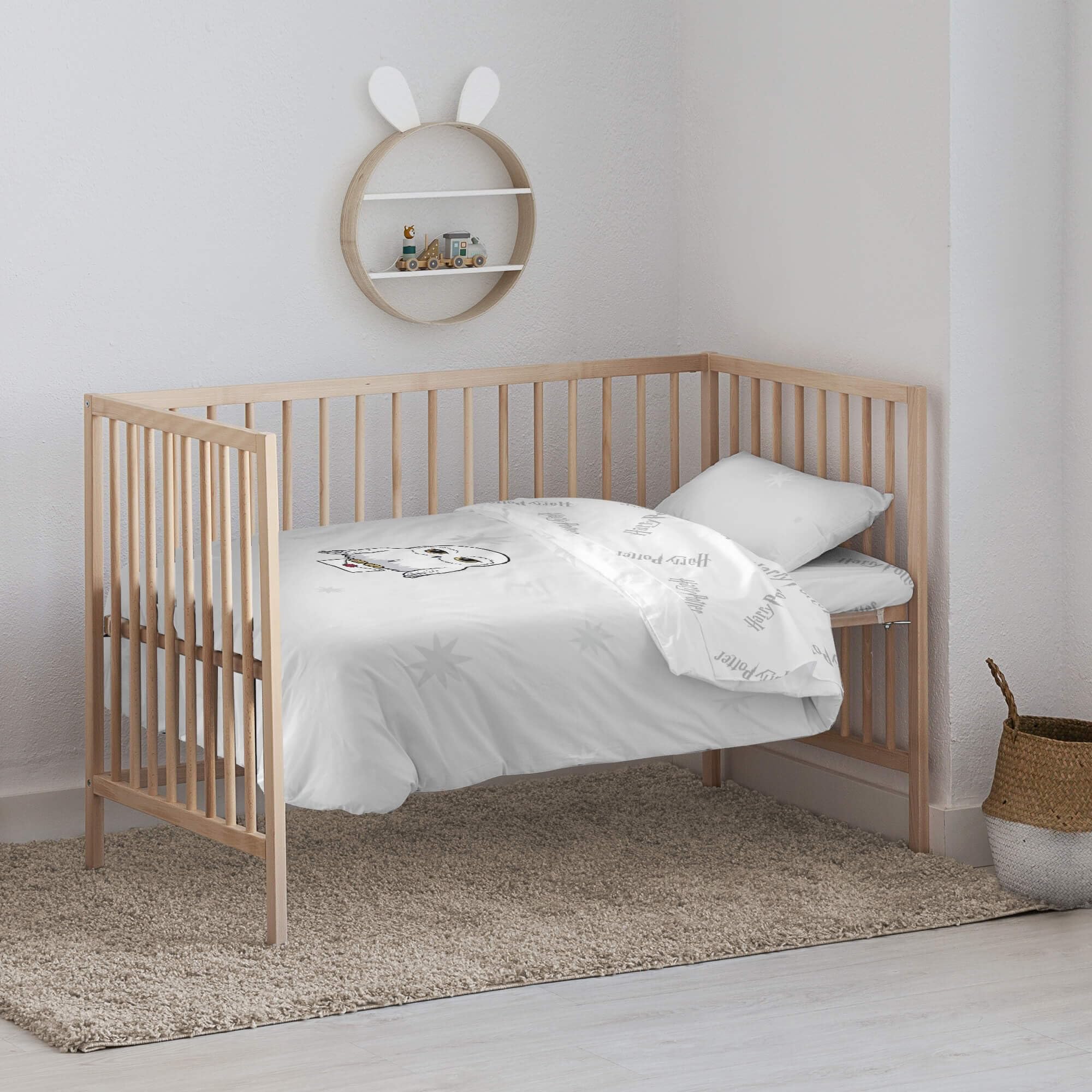 Belum | Bettbezug Harry Potter, 100% Baumwolle, Modell Hedwig Stars für Kinderbett 100 x 120 cm, Bunt