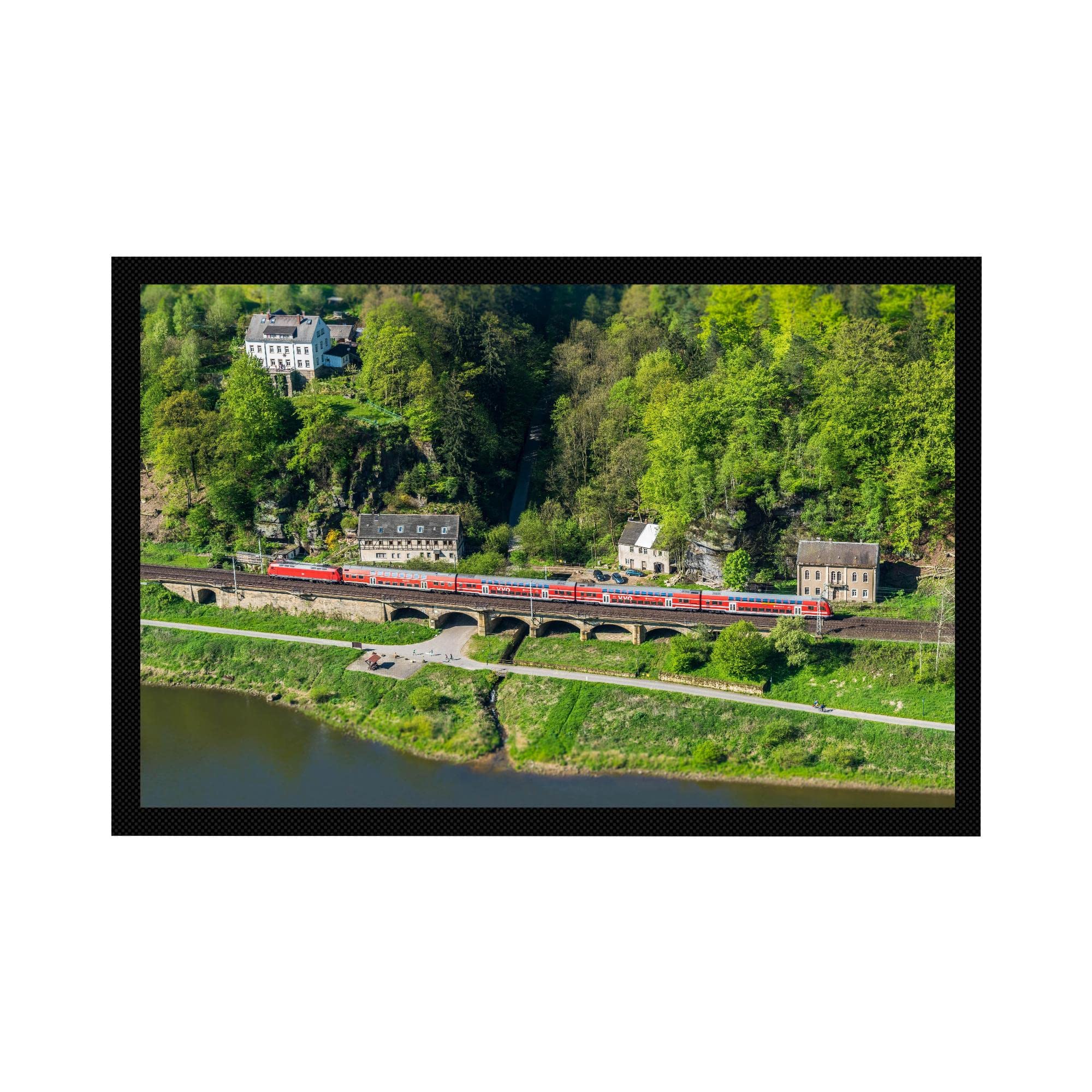 17118 Fußmatte | Motiv Reisen Eisenbahn | Für Ihren Eingangs-Bereich | Maße: 60 x 40 cm
