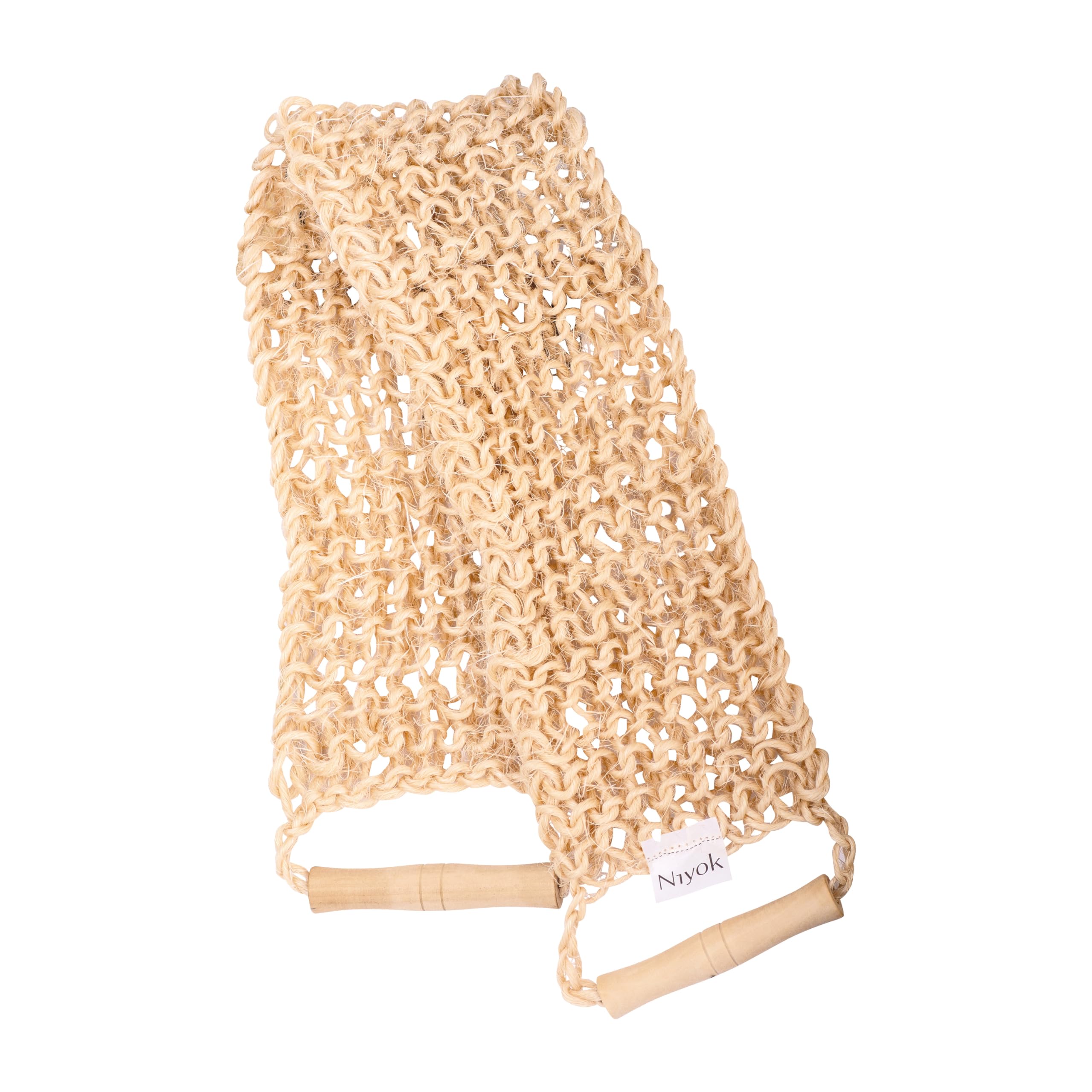 4018 NIY Niyok Sisal Back Grater/Massage Strap, beige, Rückenreiber / Massagegurt