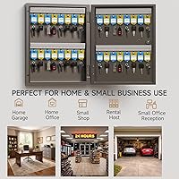 Vista 6 de Organizador de gabinete de 32 llaves, caja de seguridad, almacenamiento de seguridad para valets, hoteles, llaves de coche y casa, caja de llaves