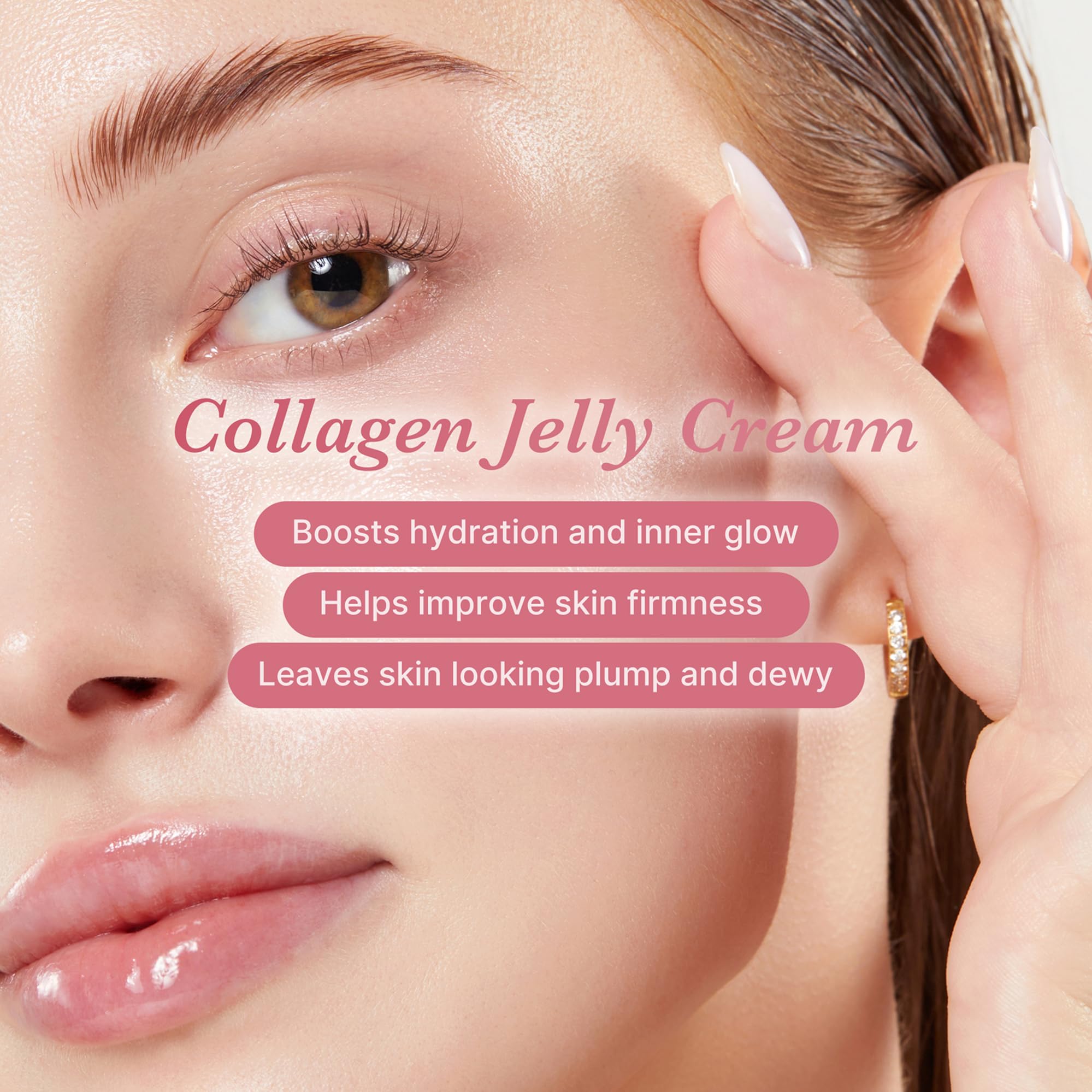 Medicube Collagen Jelly Creme, niacynamid i hydrolizowany kolagen, zwiększa nawilżenie bariery skóry przez 24 godziny, koreańska pielęgnacja skóry (3,71 fl.oz.)