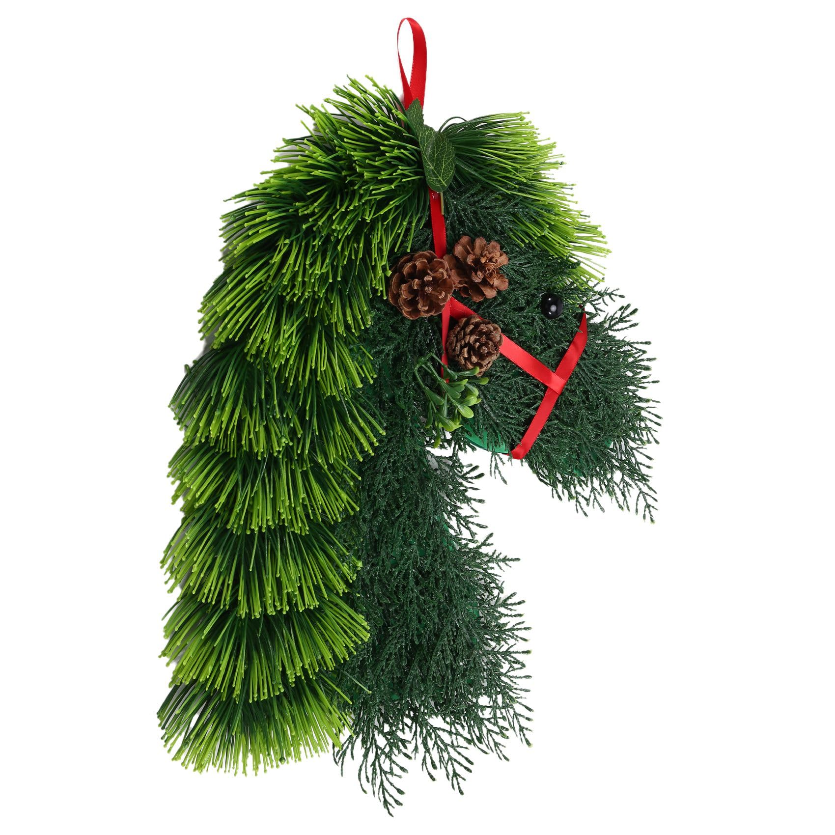 CTRLZS Horse Wreath Animal Wreath Front Door Wreath Christmas Hanging Decoration Holiday Decoration