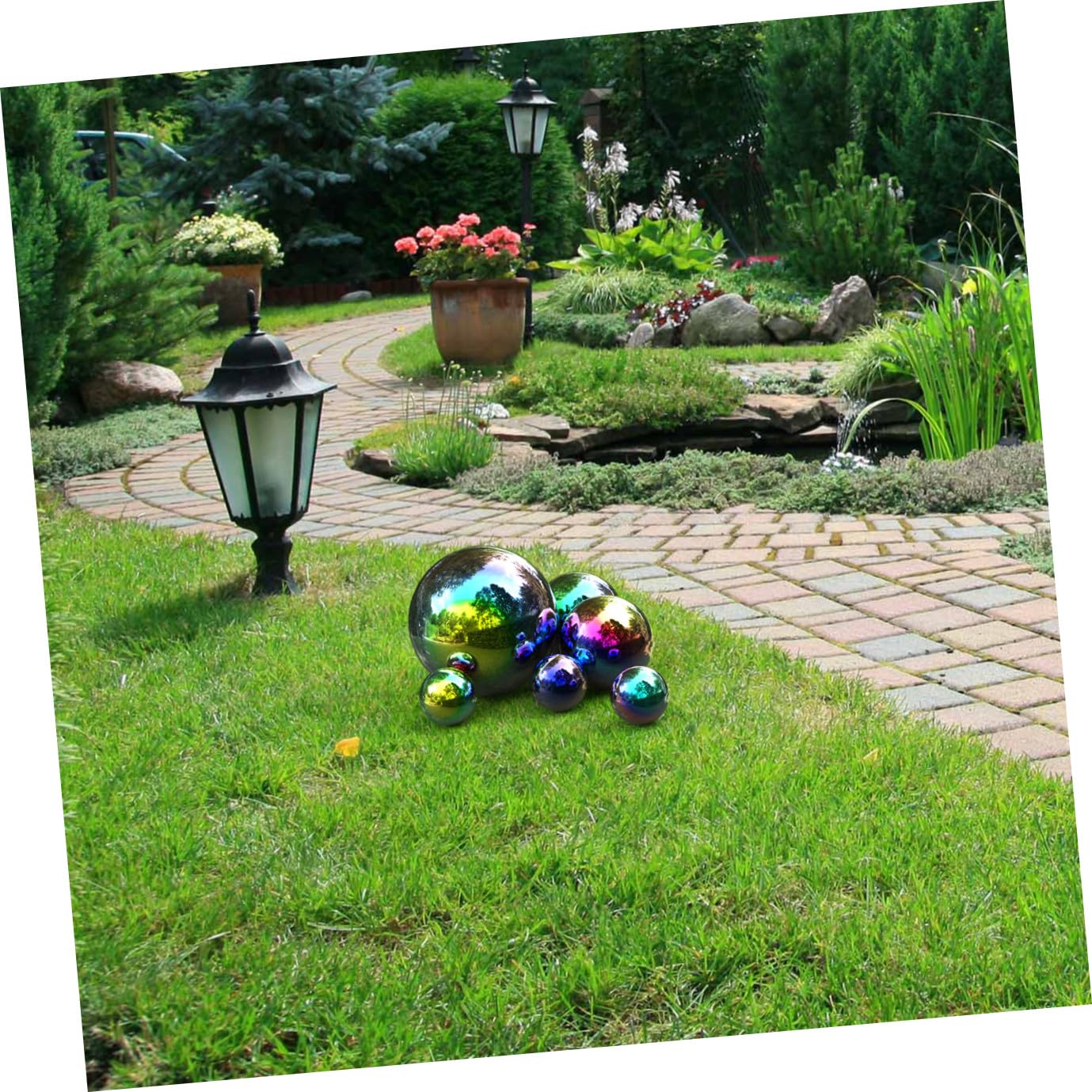 Happyyami Sfera Riflettente da Giardino 6 Pezzi Acciaio Inossidabile