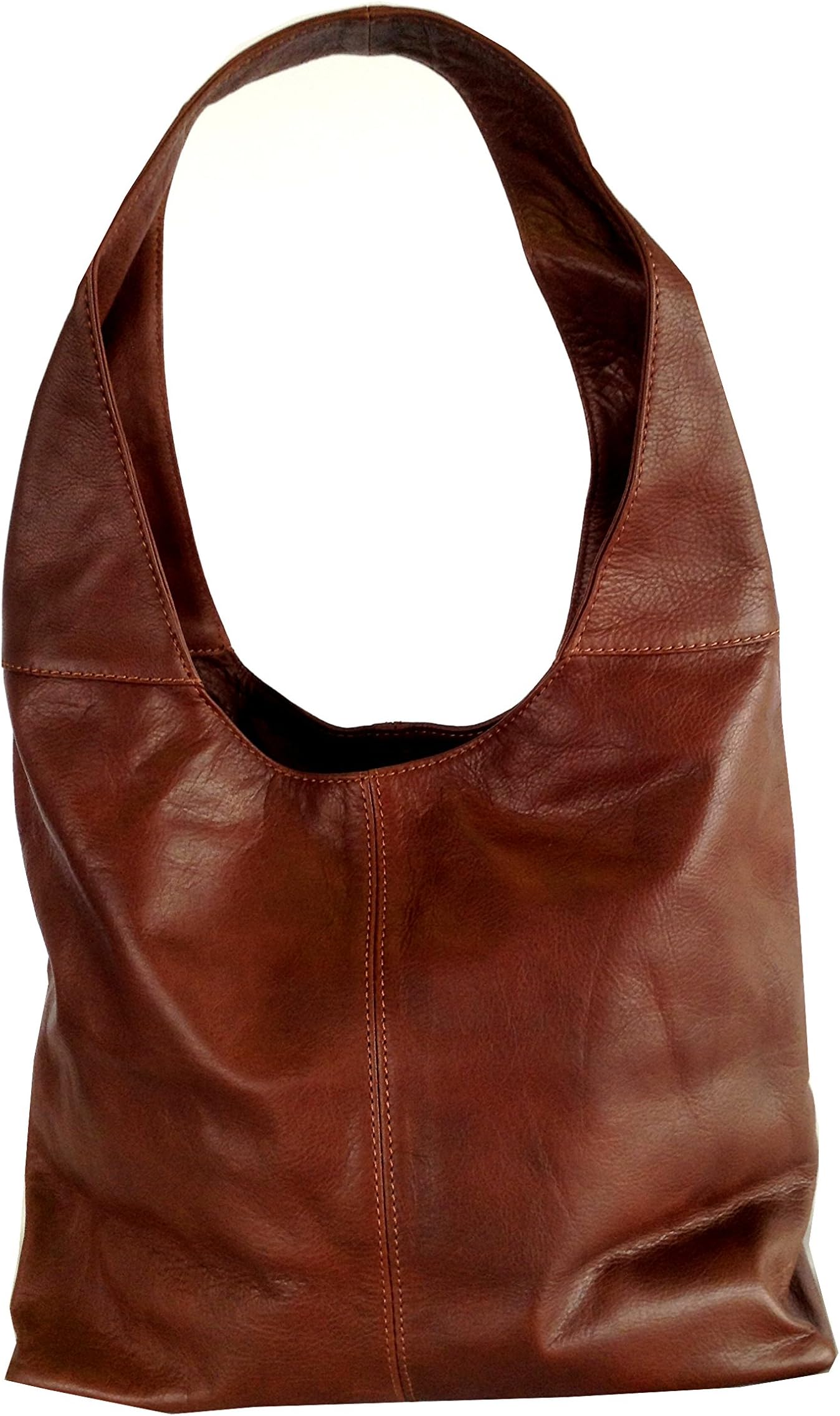 KIMANDJO Soft Brown Italian Leather Handbag, Shoulder Bag or Slouch Bag