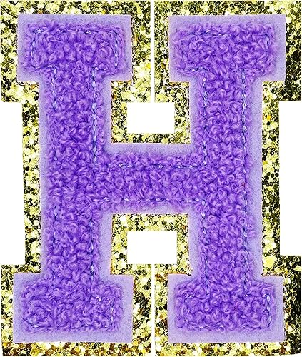 Miniatura 145 de Jongdari Letras termo-adhesivas de felpilla para ropa, parches de letras del alfabeto con brillantina para coser, con adhesivo planchado, 4