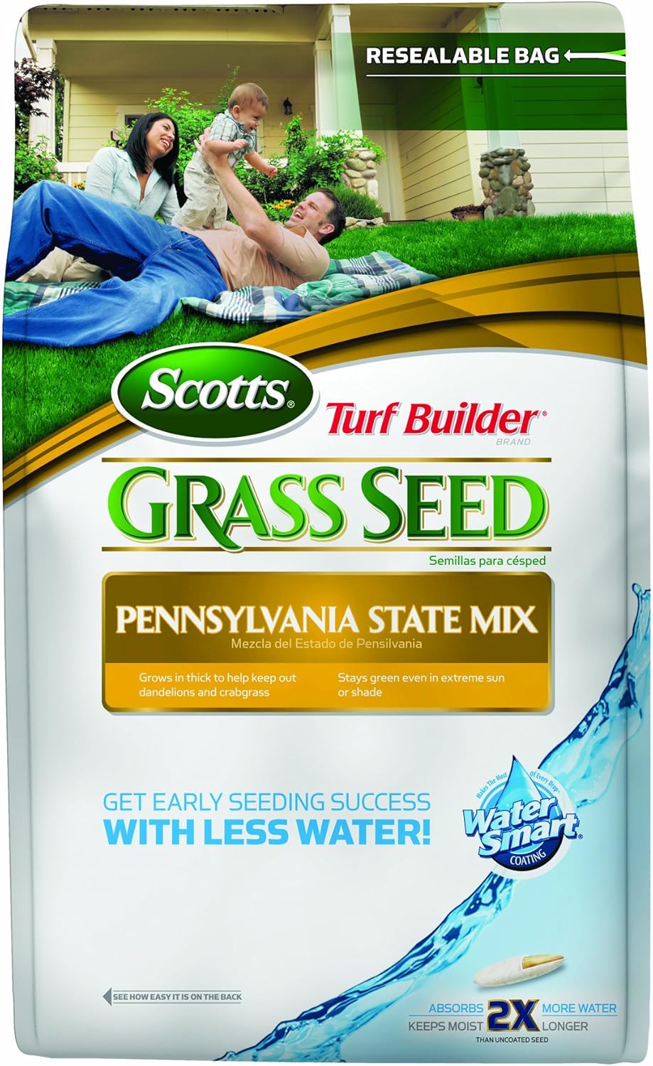 Scotts 18215 Turf Builder Pennsylvania State Grass Seed Mix Bag, 3Pound Grass