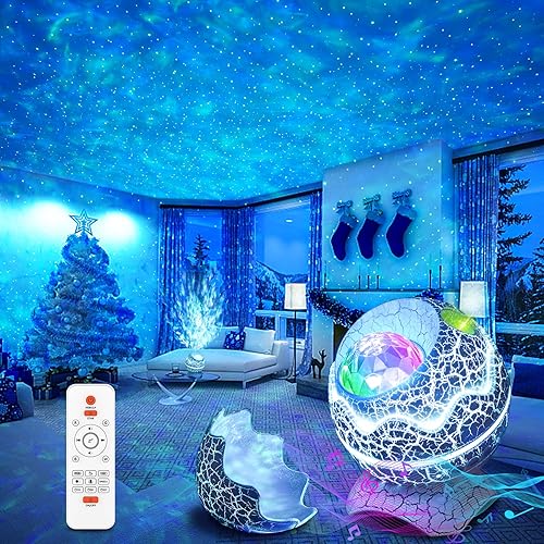 Miniatura 1 de Proyector de estrellas de luz nocturna, proyector de luz de galaxia para dormitorio con altavoz Bluetooth de ruido blanco, proyector de galaxia de