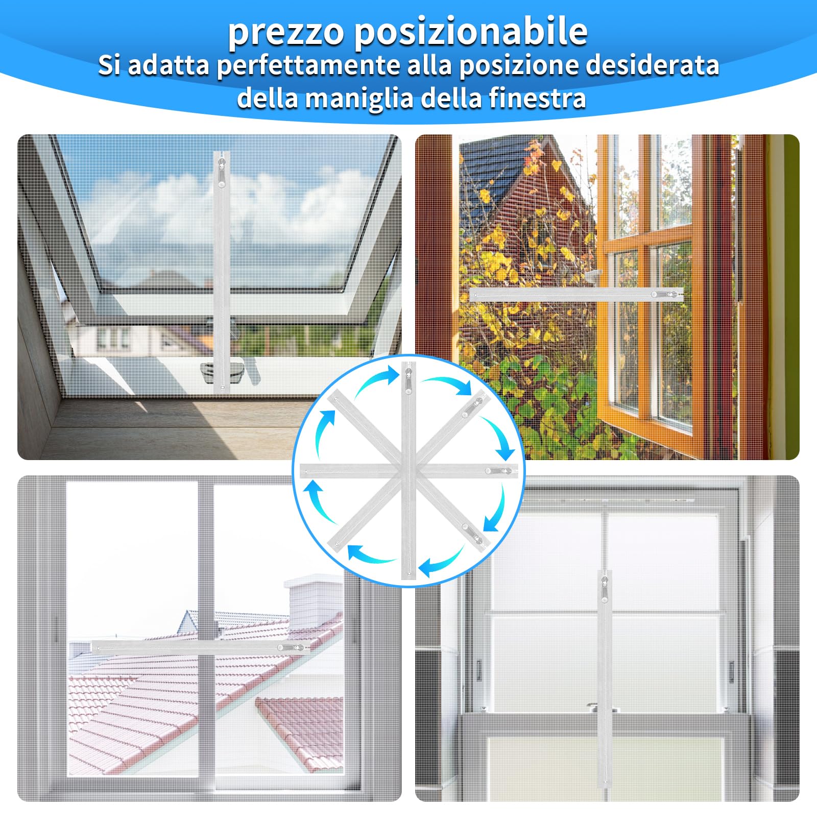 BKSAI Zanzariera lucernario con cerniera per finestre Zanzariera zanzariera Zanzariera finestra di accesso apertura per raggiungere attraverso lucernario