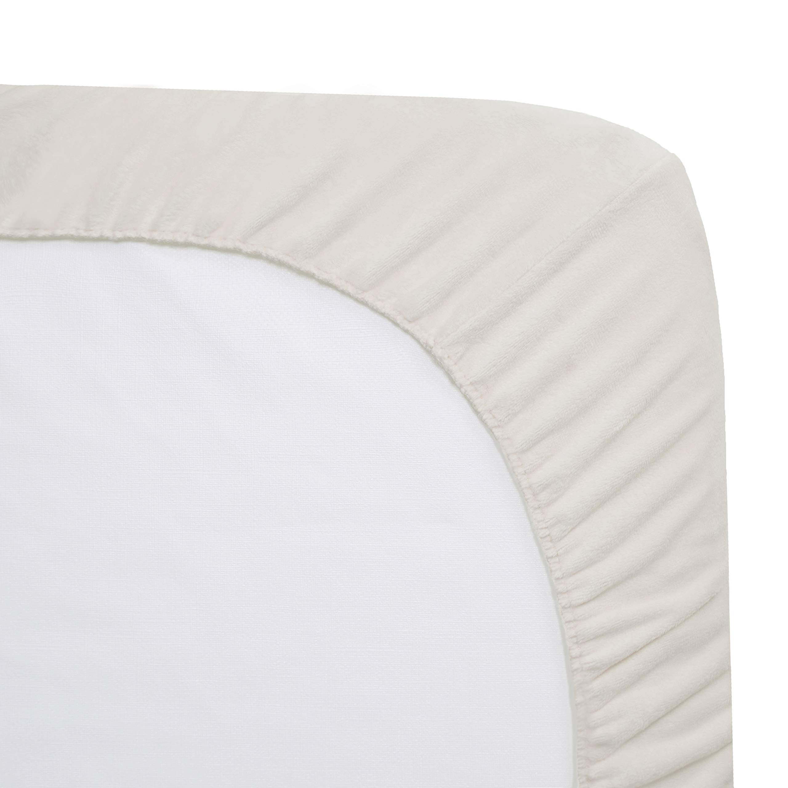 American Baby Company Heavenly - Sábana Bajera Ajustable de felpilla Suave para Cuna, 71 x 132 cm, cálida y acogedora, sábana de felpilla Neutra, Color Marfil, para niños y niñas, se Adapta a