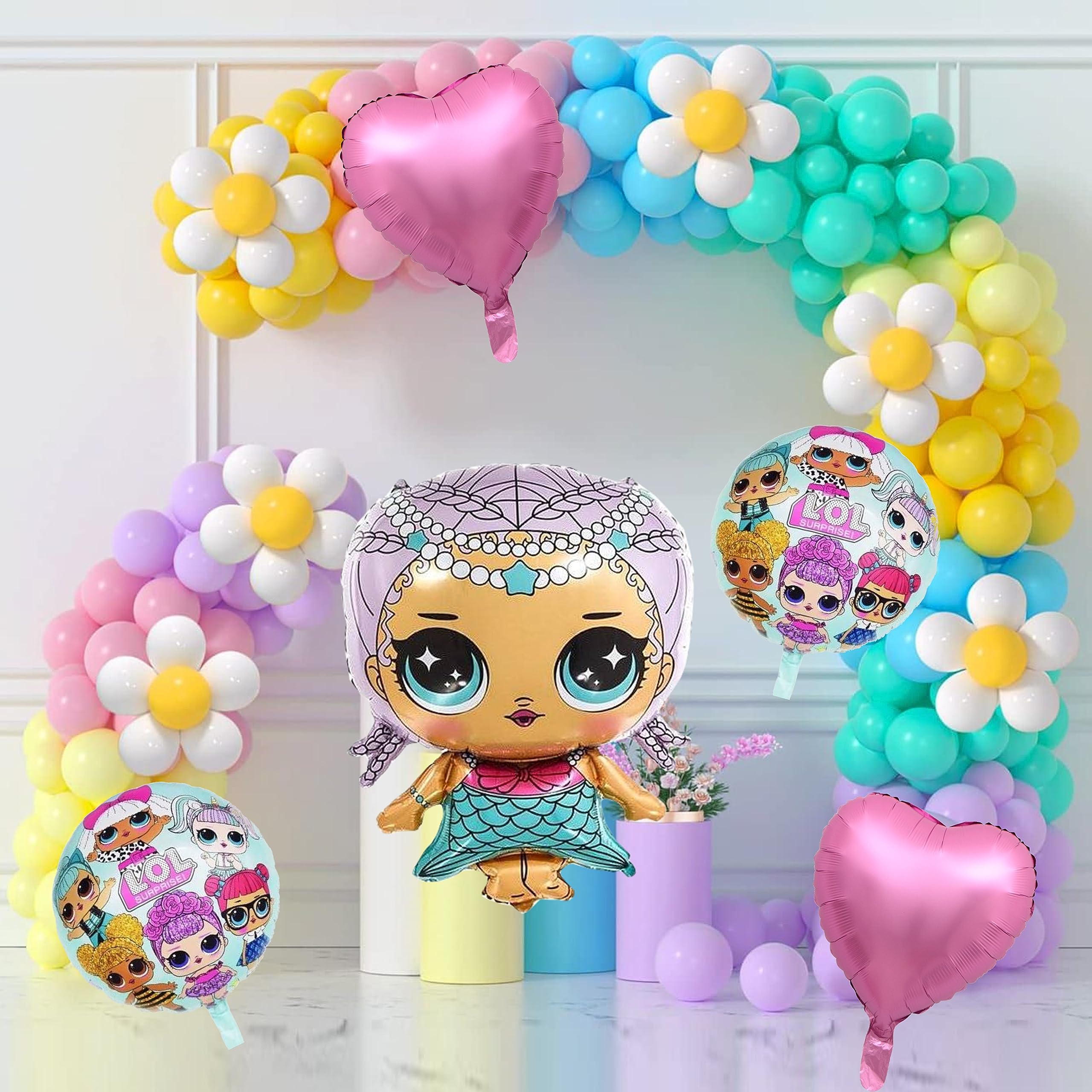 TOYXE LOL Doll Balloon Arch Decoration for Birthday Welcome Baby
