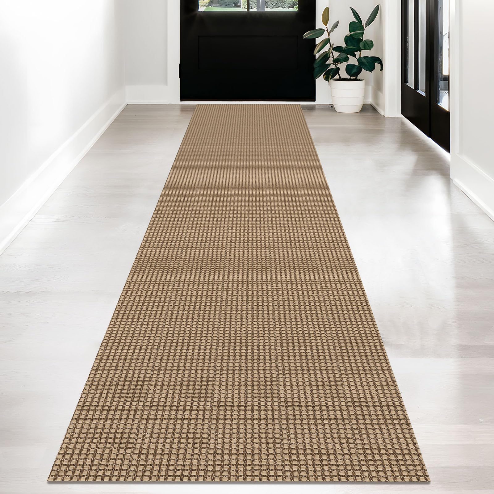 KOZYFLY Long Runners for Hallways 2x12 ft Washable Kitchen Runner Non Slip Rubber Backed Hallway Rugs Cotton Entryway Runner Rug Floor Carpet for
