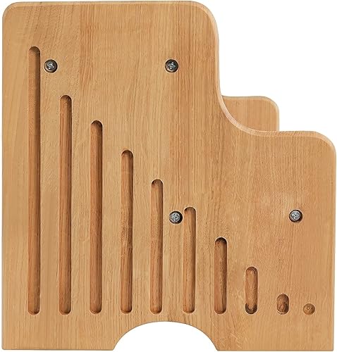 Miniatura 4 de CONSDAN Taburete de madera maciza cultivada en Estados Unidos, taburete de madera para adultos, niños y personas mayores, baño, cocina, inodoro,